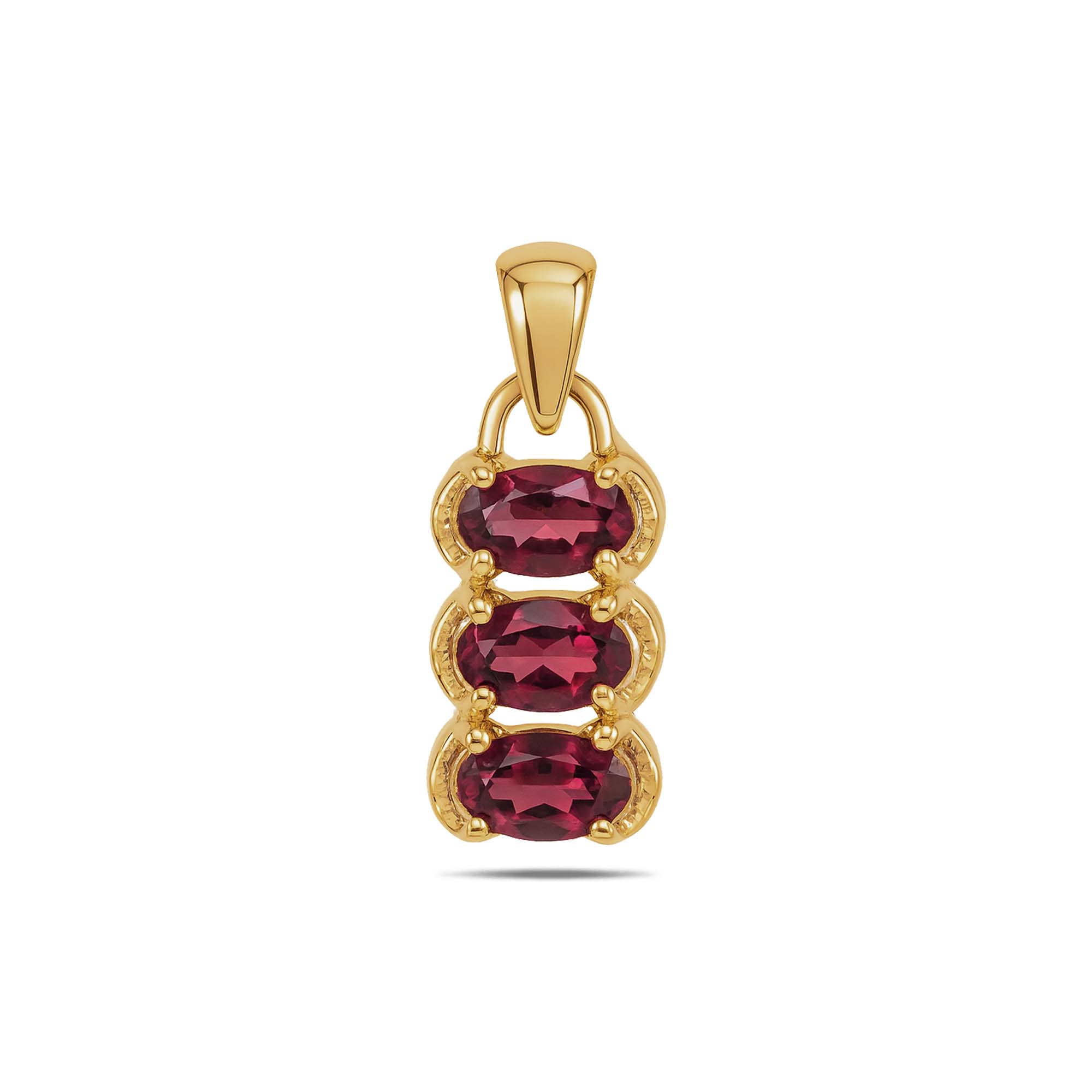 Garnet Pendant Oval with Prong Setting