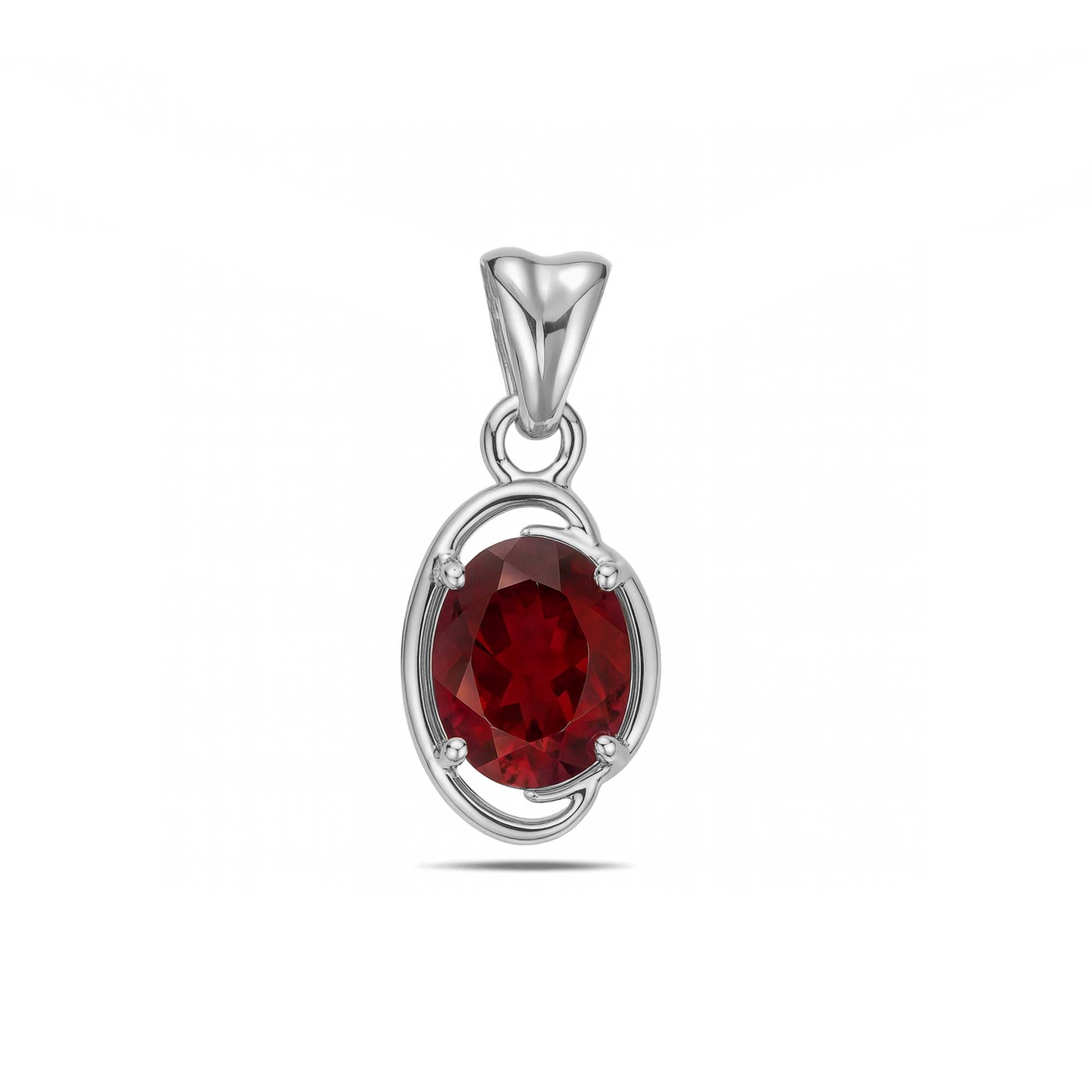 Garnet Pendant Oval with Prong Setting