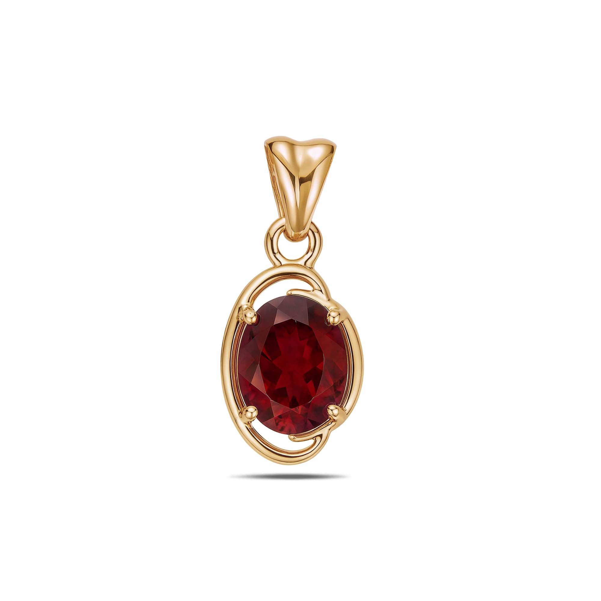 Garnet Pendant Oval with Prong Setting