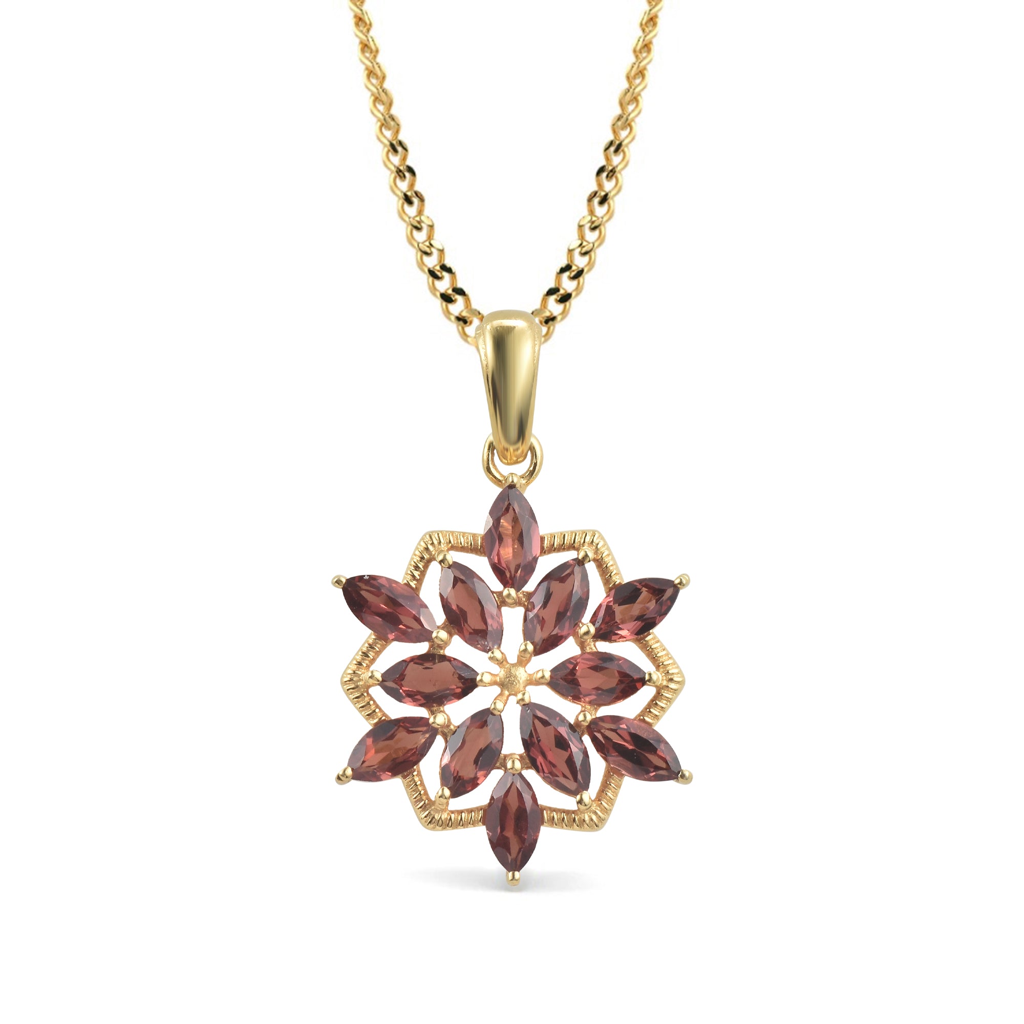 Garnet Marquise Pendant with Prong Setting