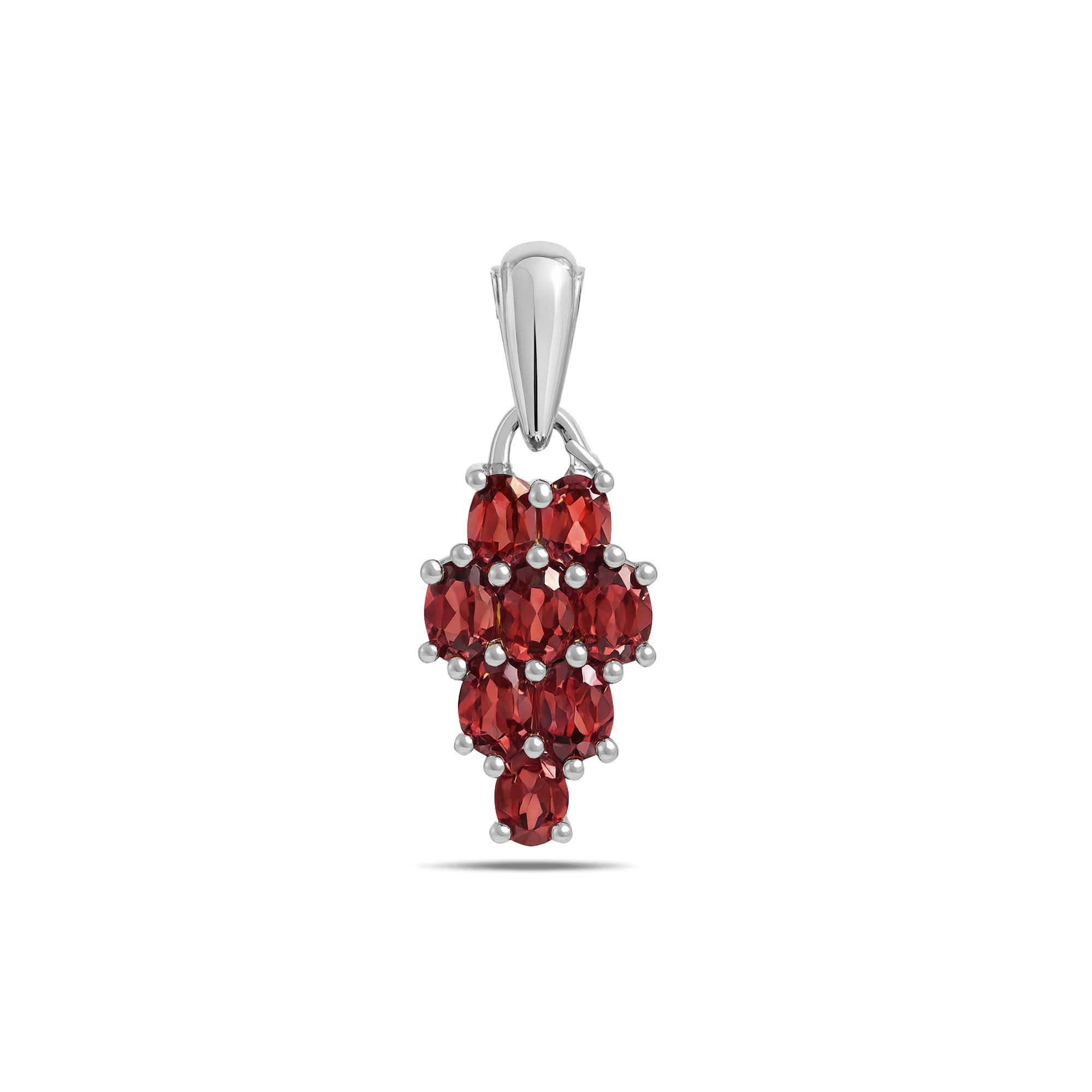 Garnet Oval Pendant with Prong Setting