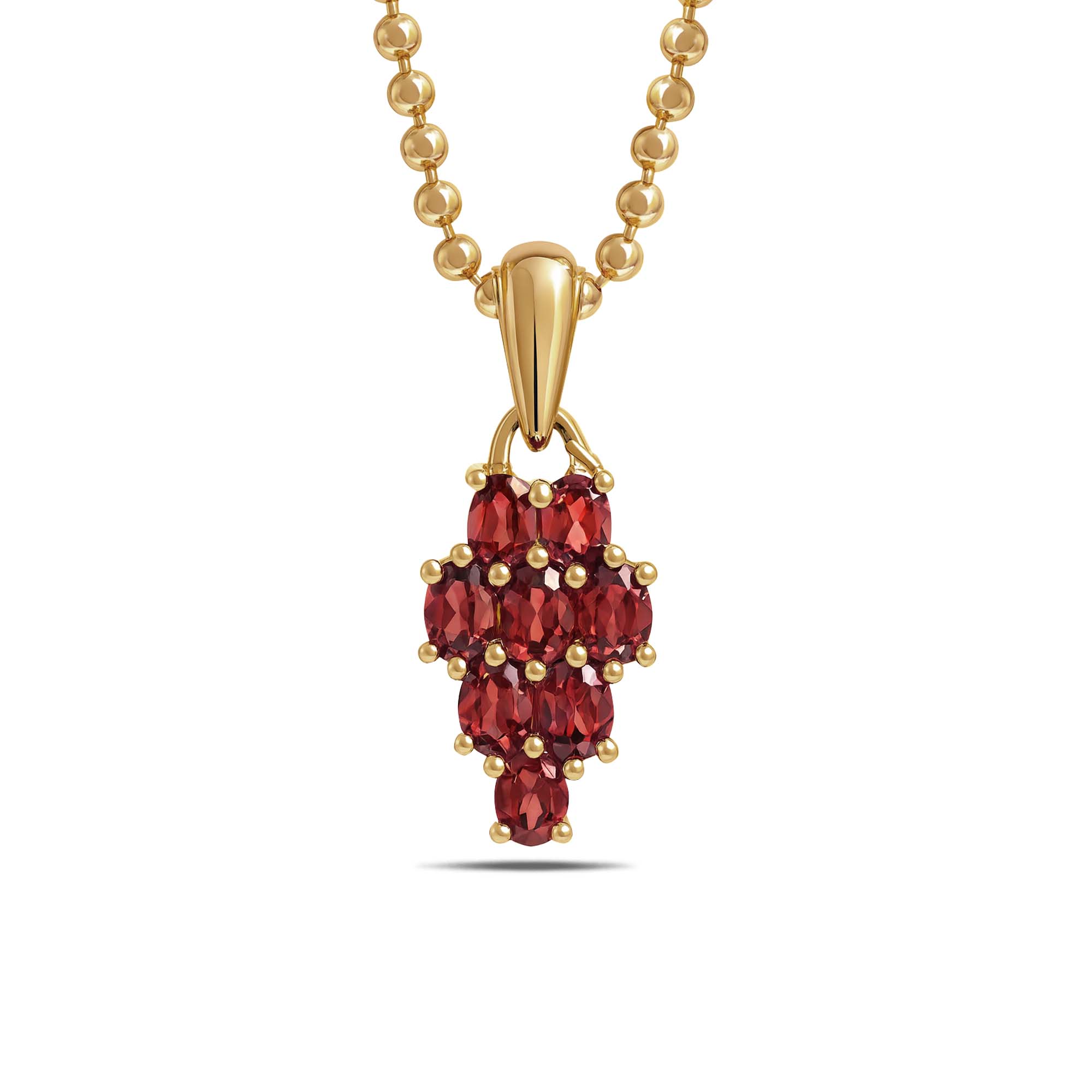 Garnet Oval Pendant with Prong Setting
