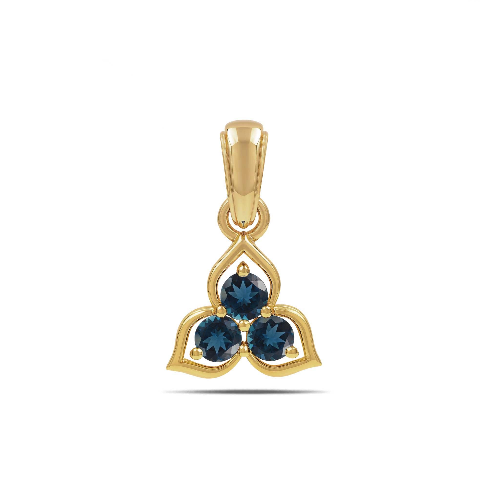 London Blue Topaz Round Pendant with Prong Setting