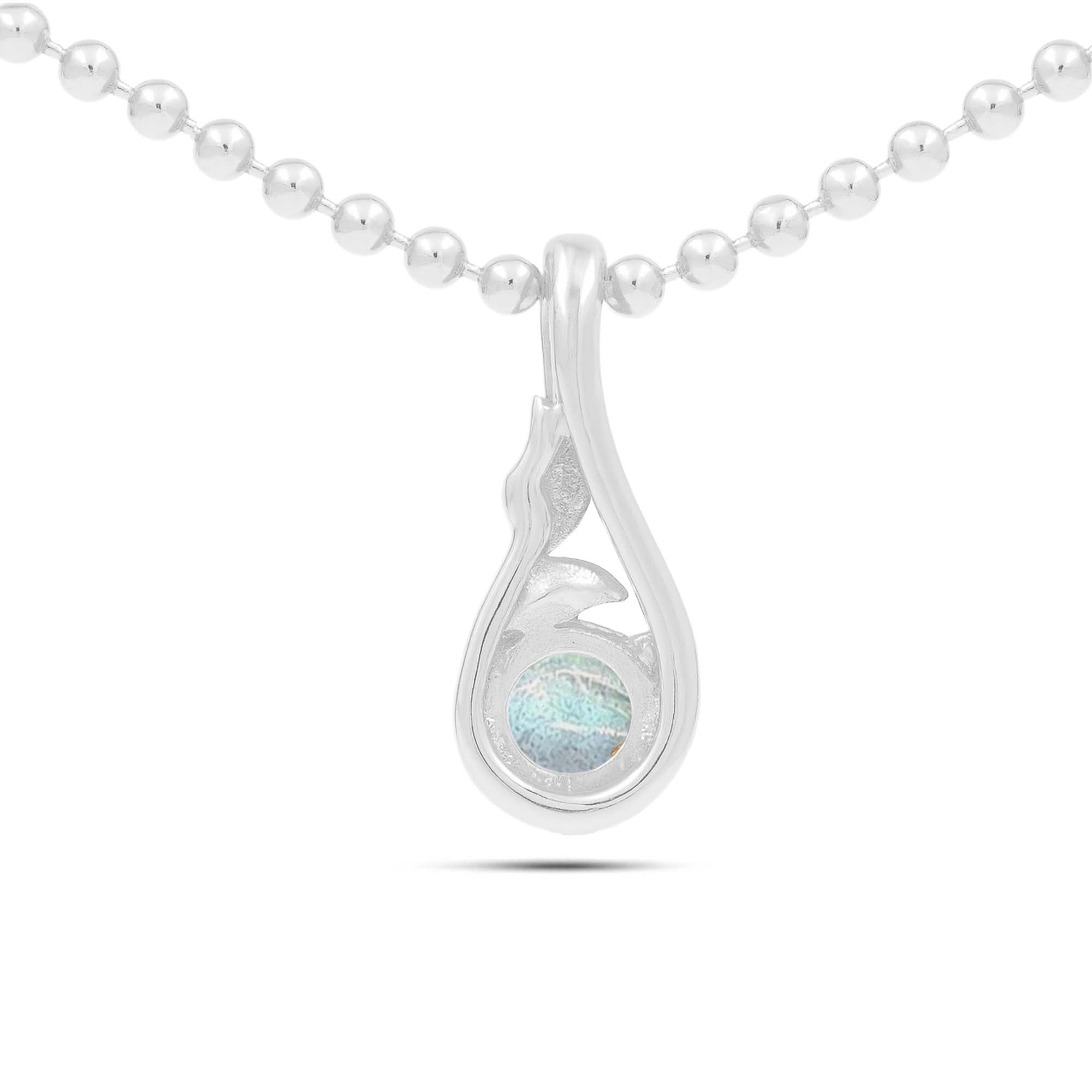 Labradorite Round Pendant with Prong Setting