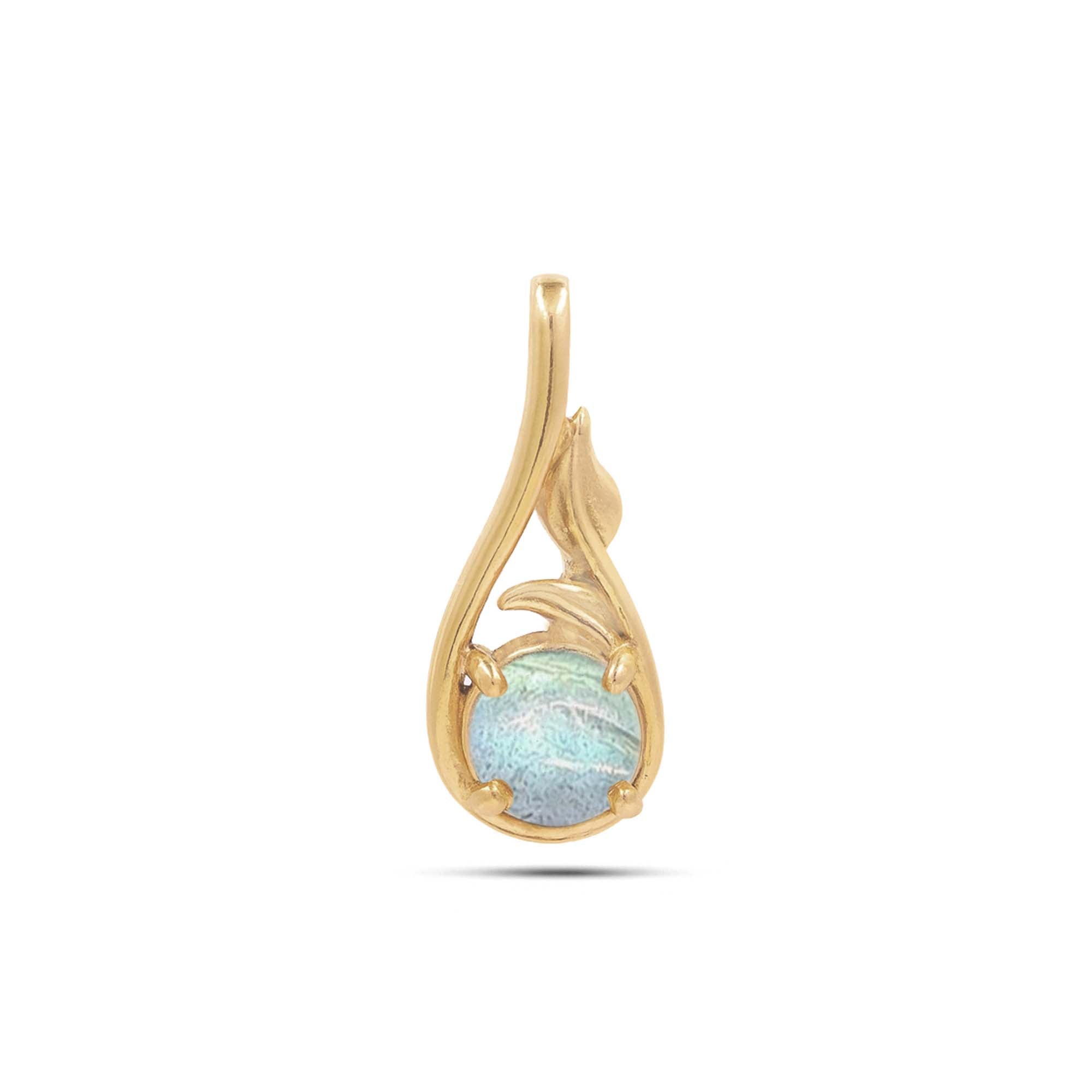 Labradorite Round Pendant with Prong Setting