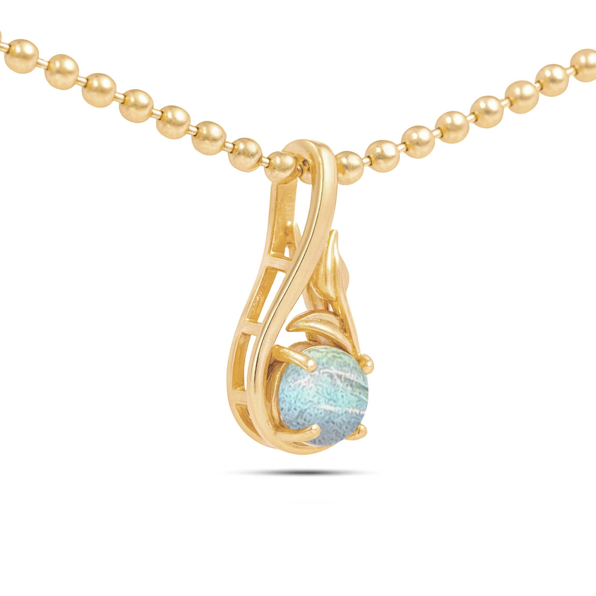 Labradorite Round Pendant with Prong Setting