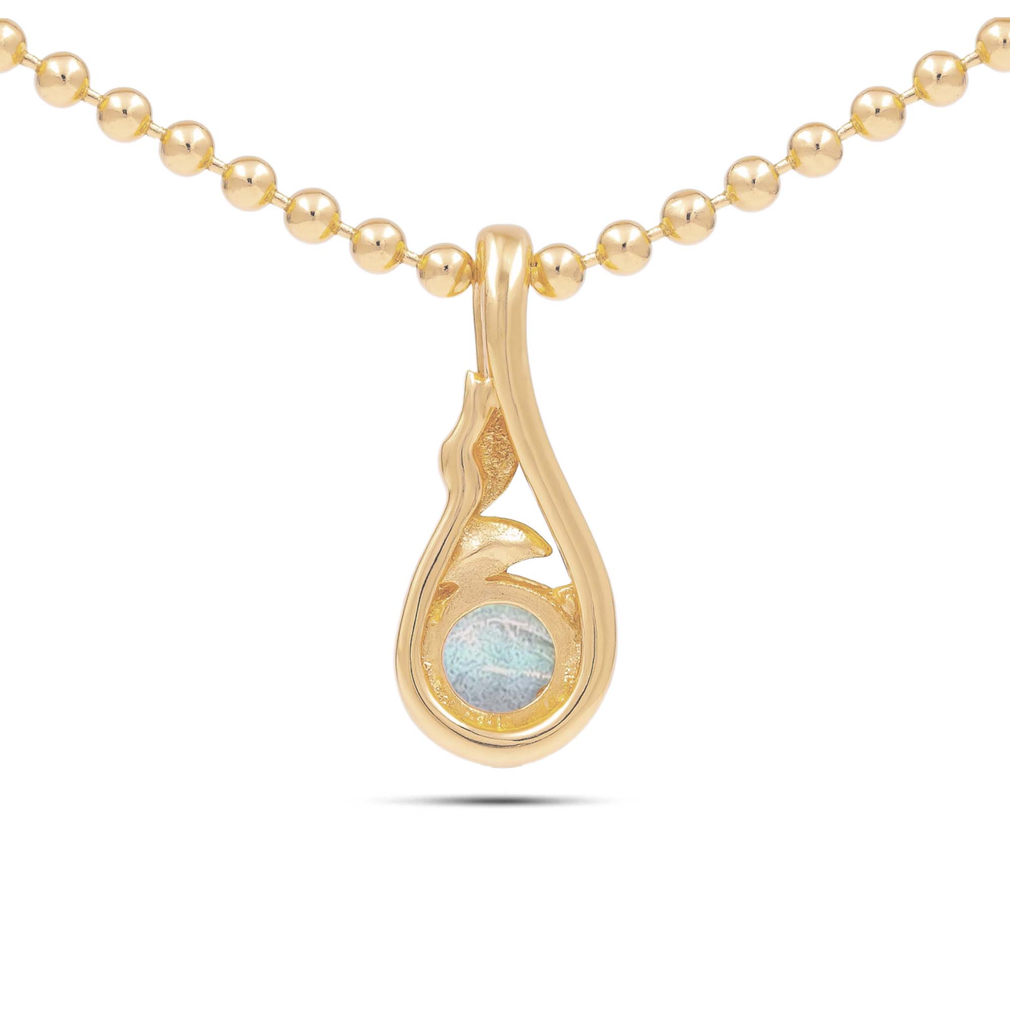 Labradorite Round Pendant with Prong Setting