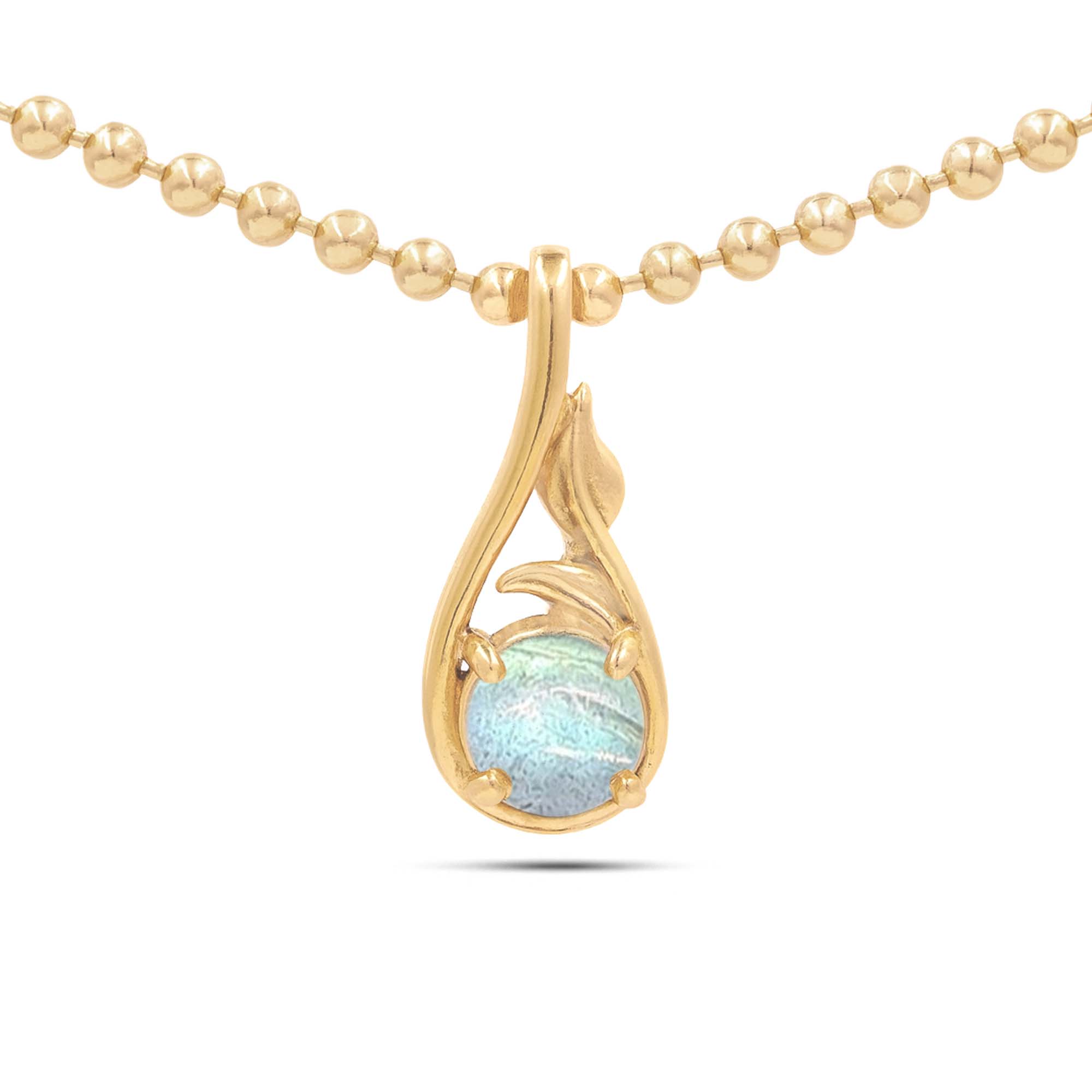 Labradorite Round Pendant with Prong Setting