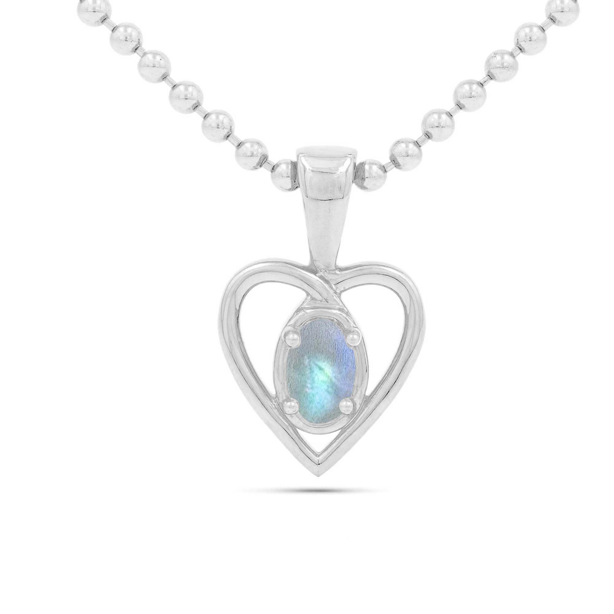Labradorite Oval Pendant with Prong Setting