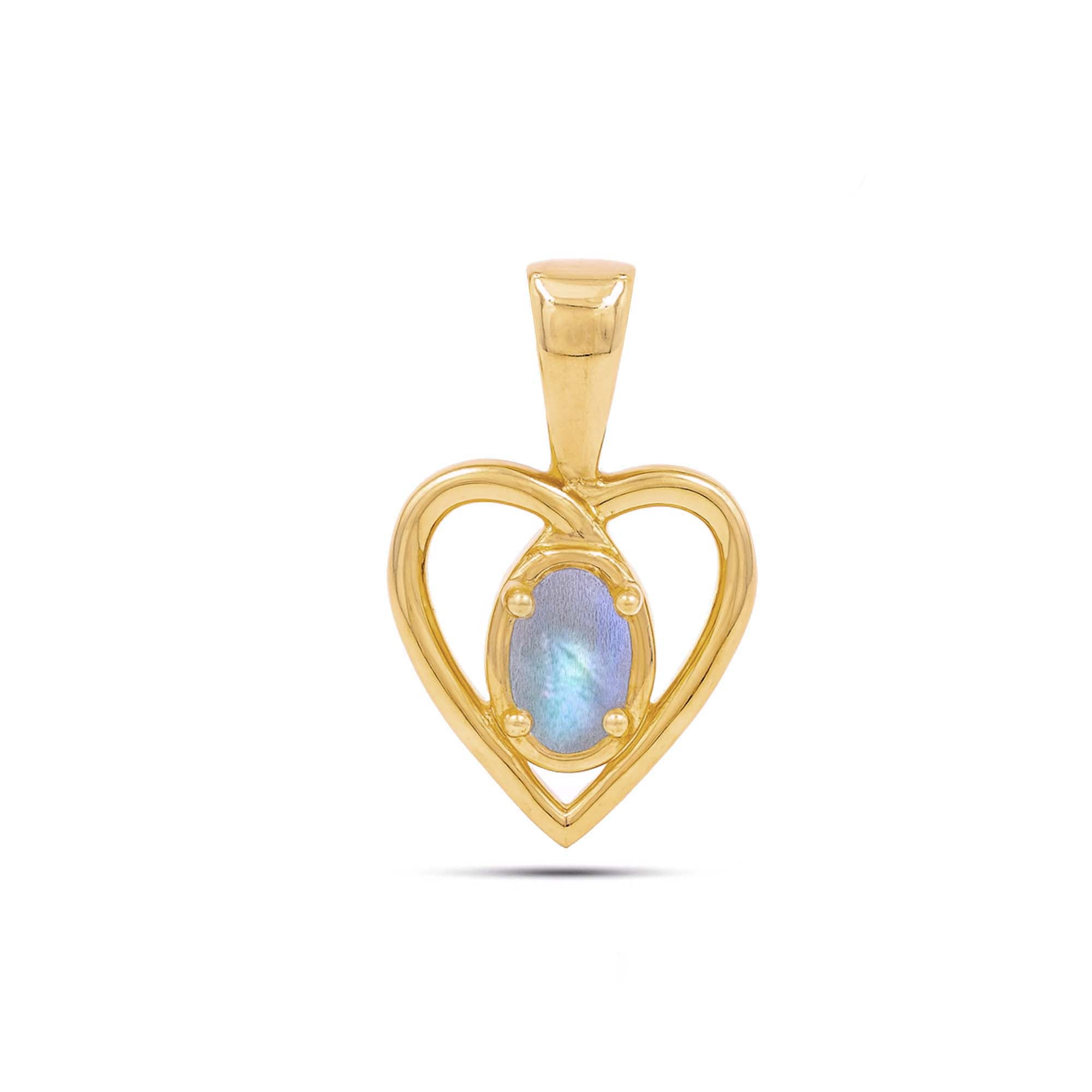 Labradorite Oval Pendant with Prong Setting