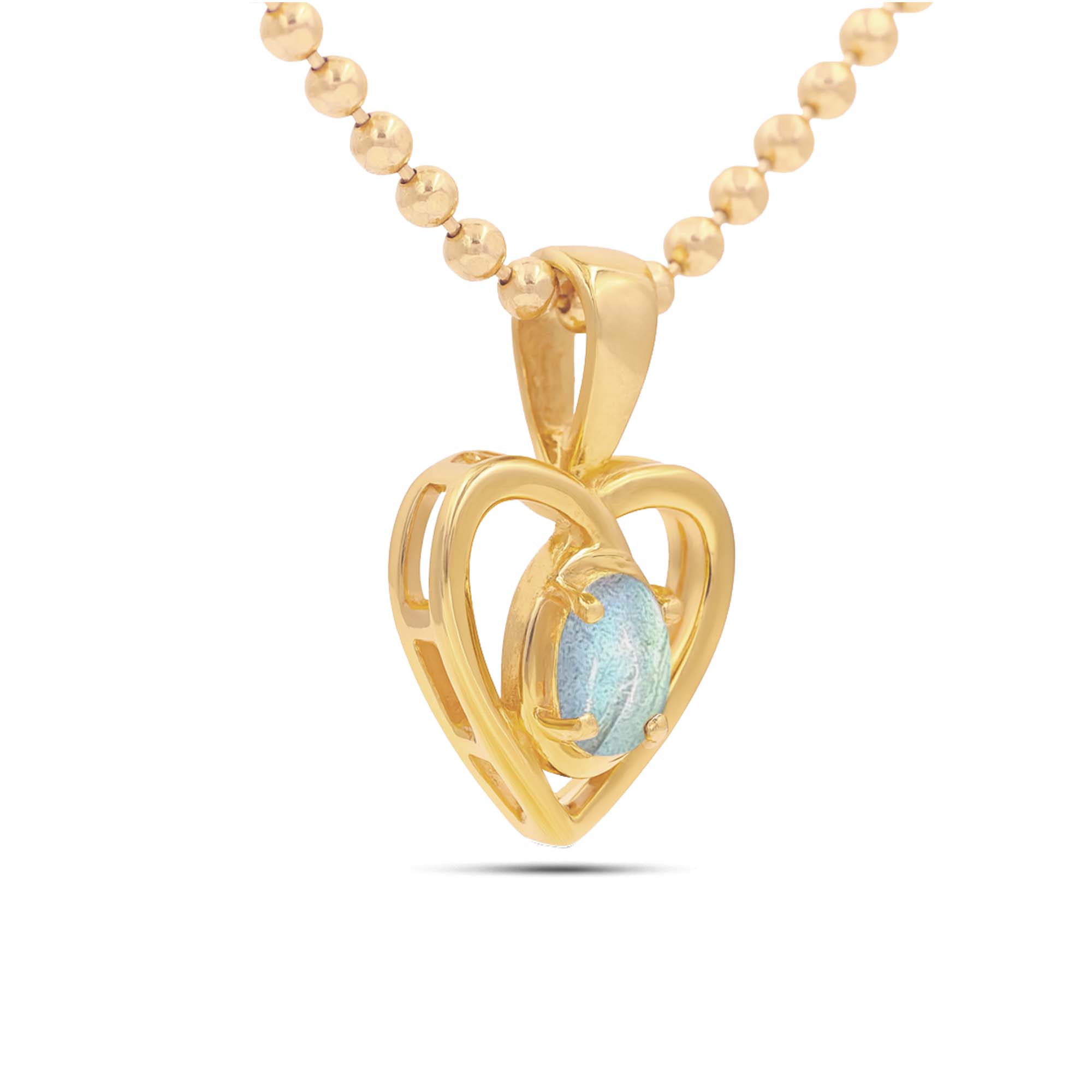 Labradorite Oval Pendant with Prong Setting