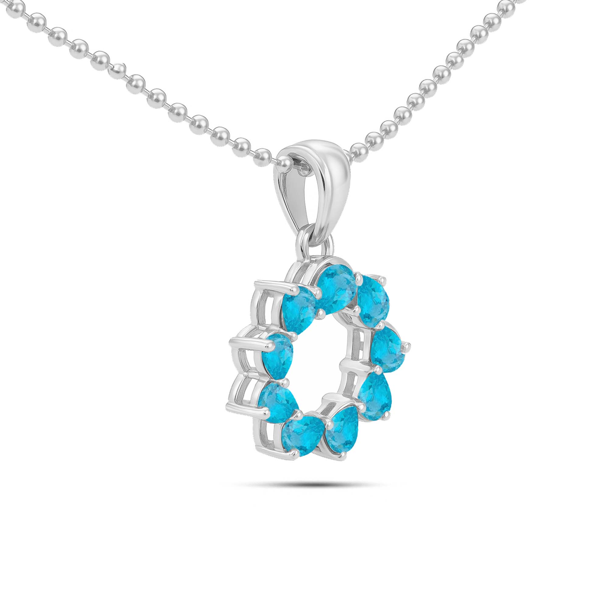 Neon Apatite Pear Pendant with Prong Setting