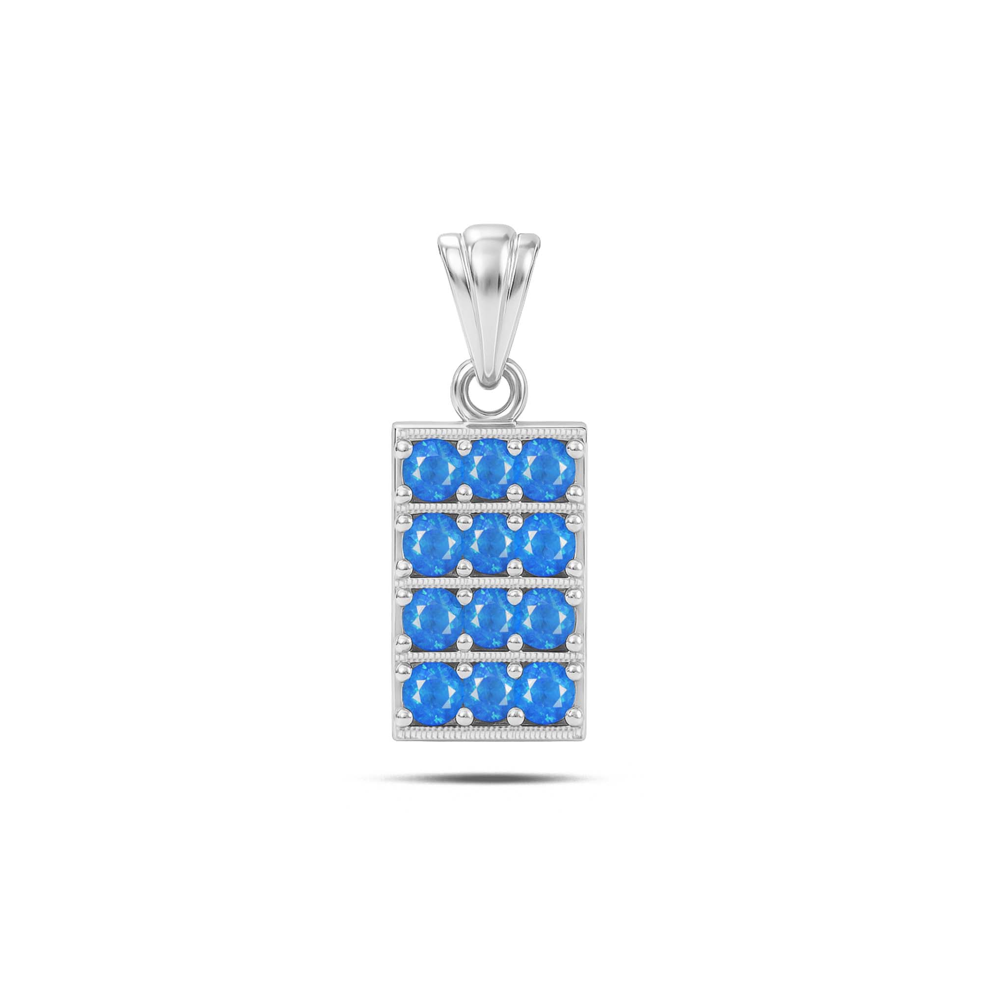 Neon Apatite Round Pendant with Prong Setting