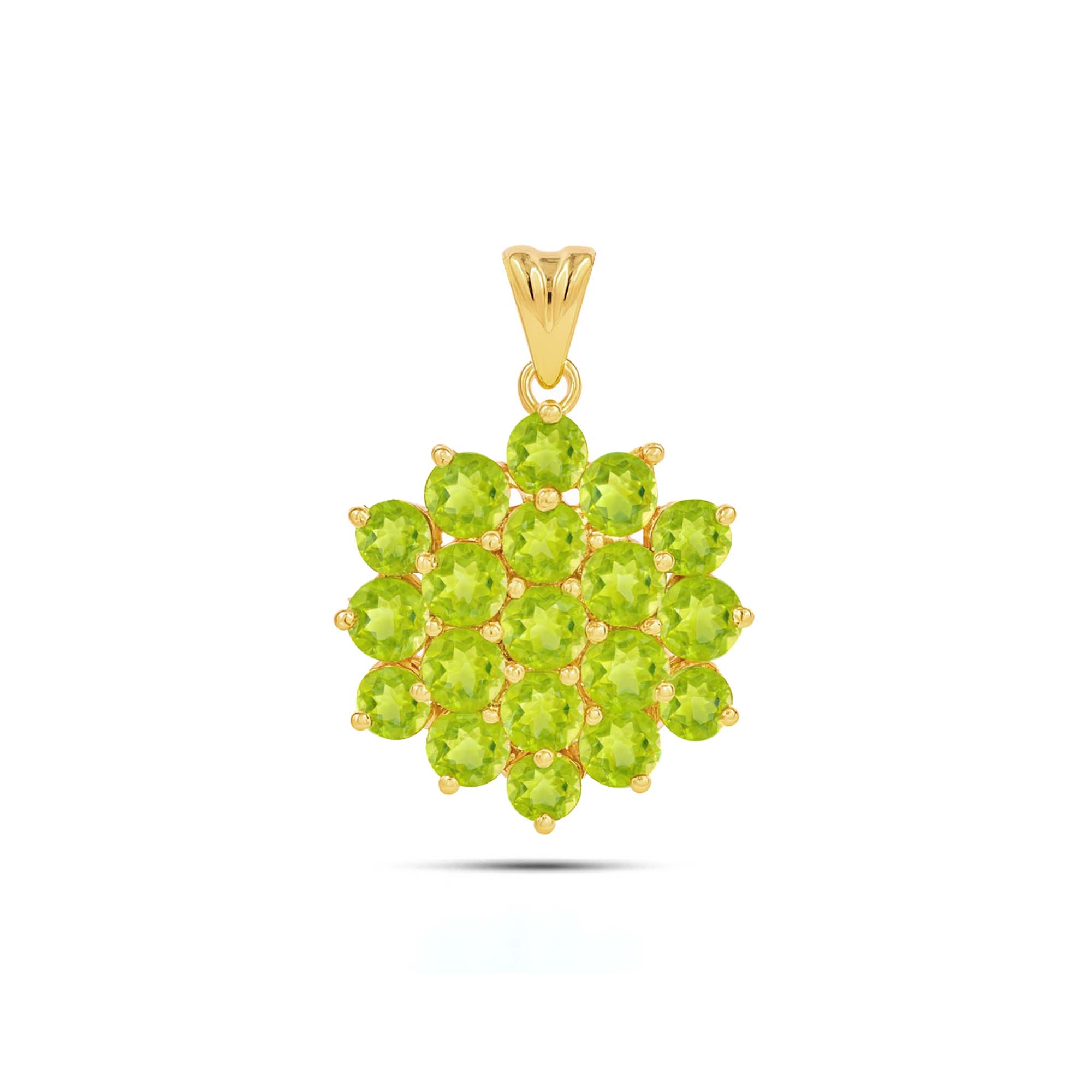 Peridot Round Pendant with Prong Setting