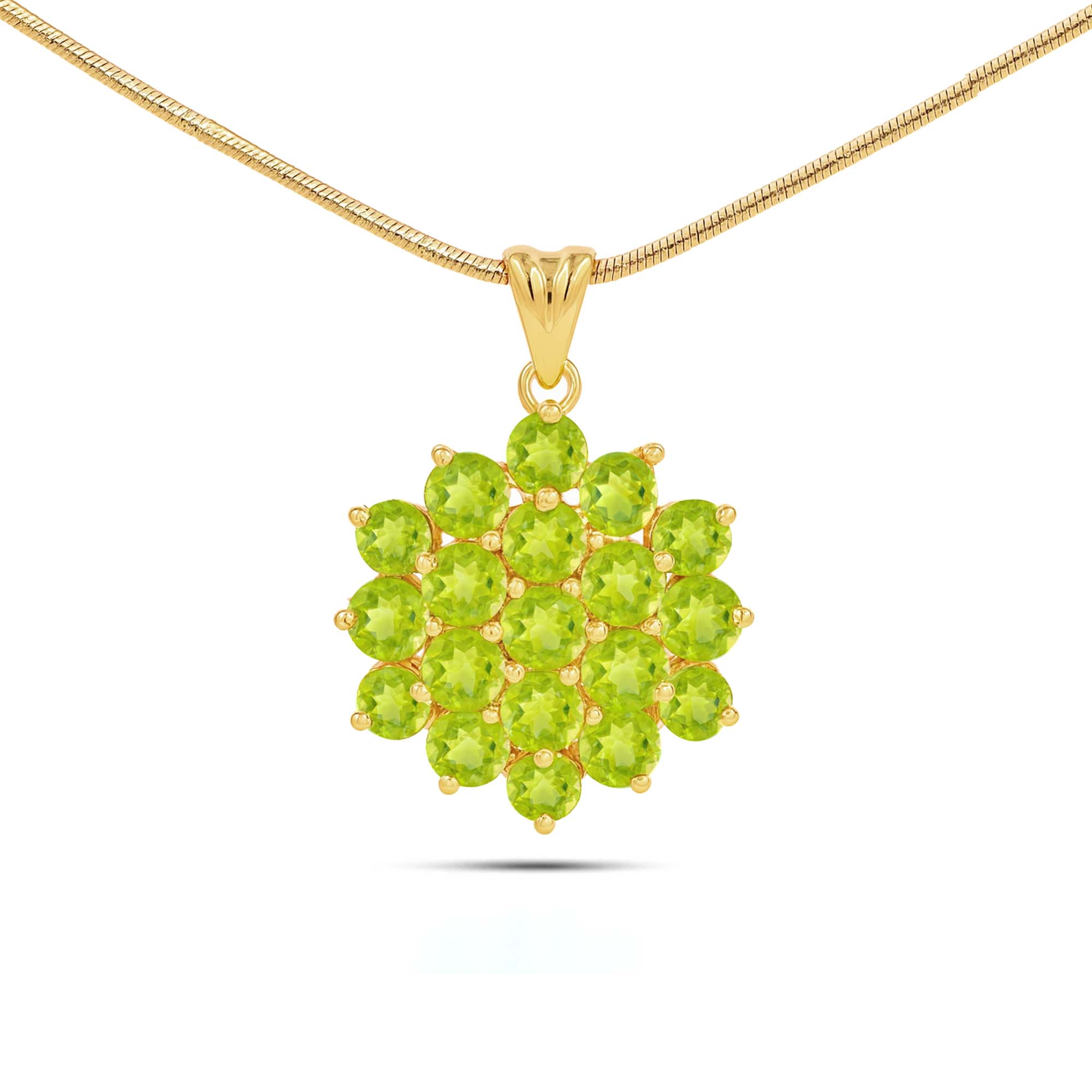 Peridot Round Pendant with Prong Setting