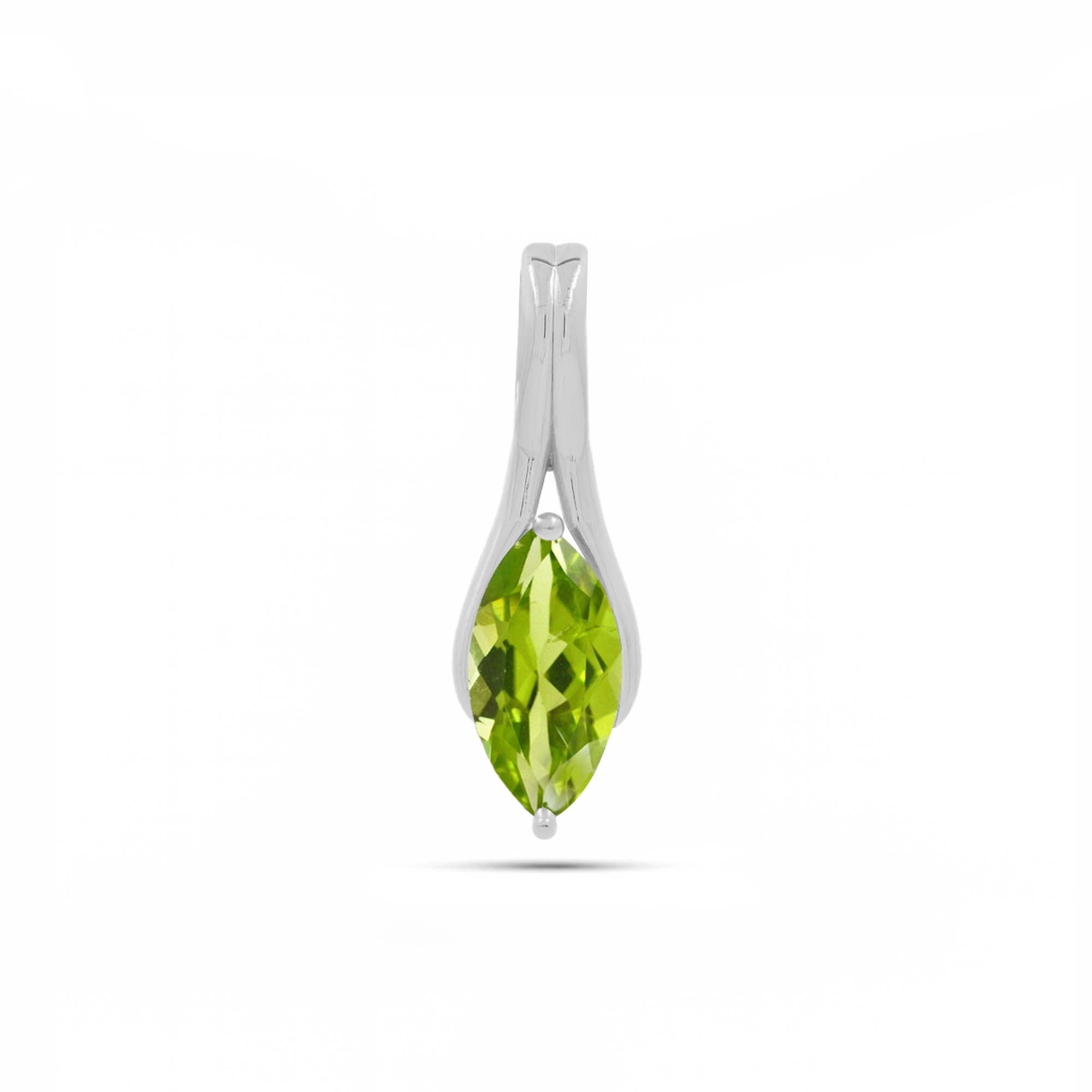 Peridot Marquise Pendant with Prong Setting