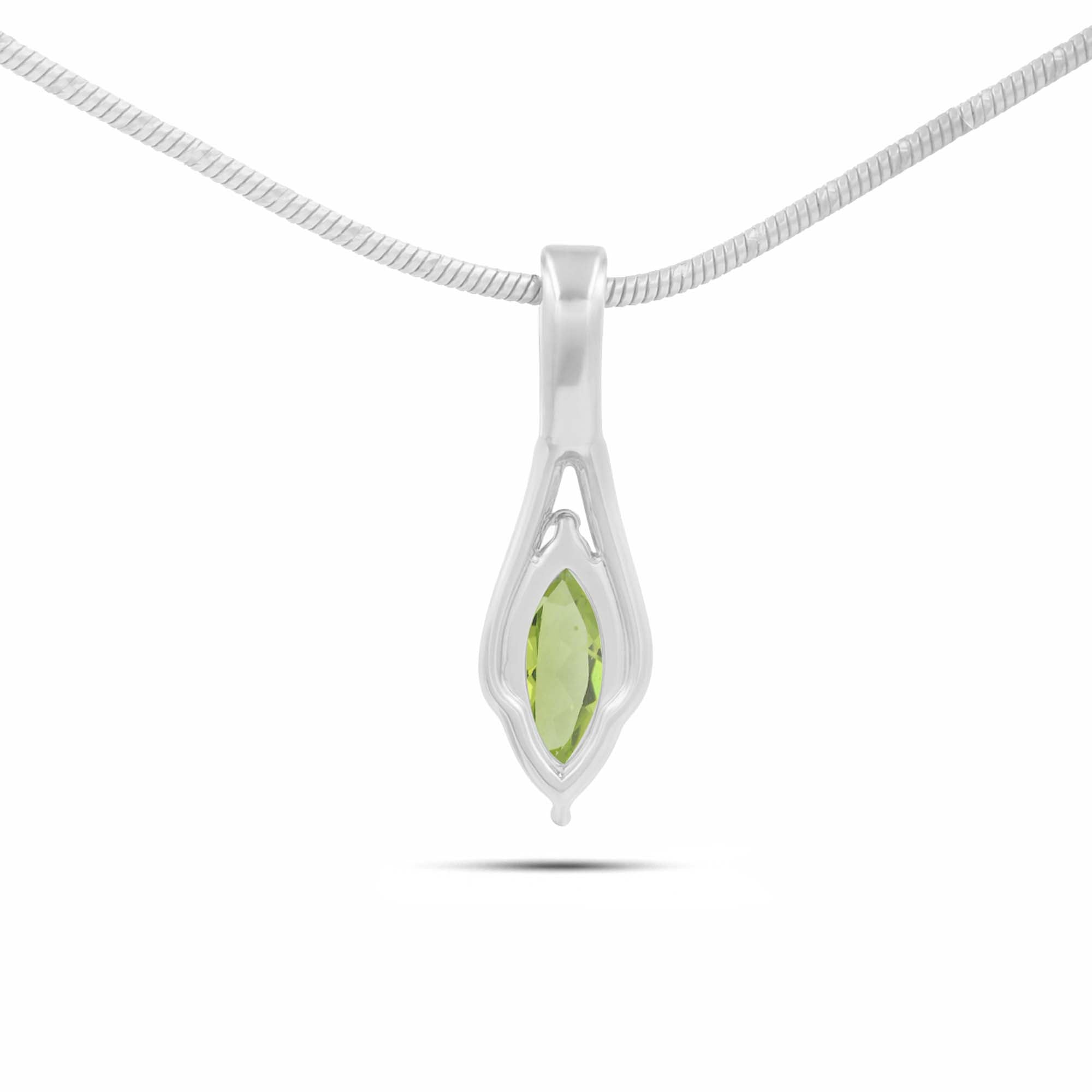 Peridot Marquise Pendant with Prong Setting