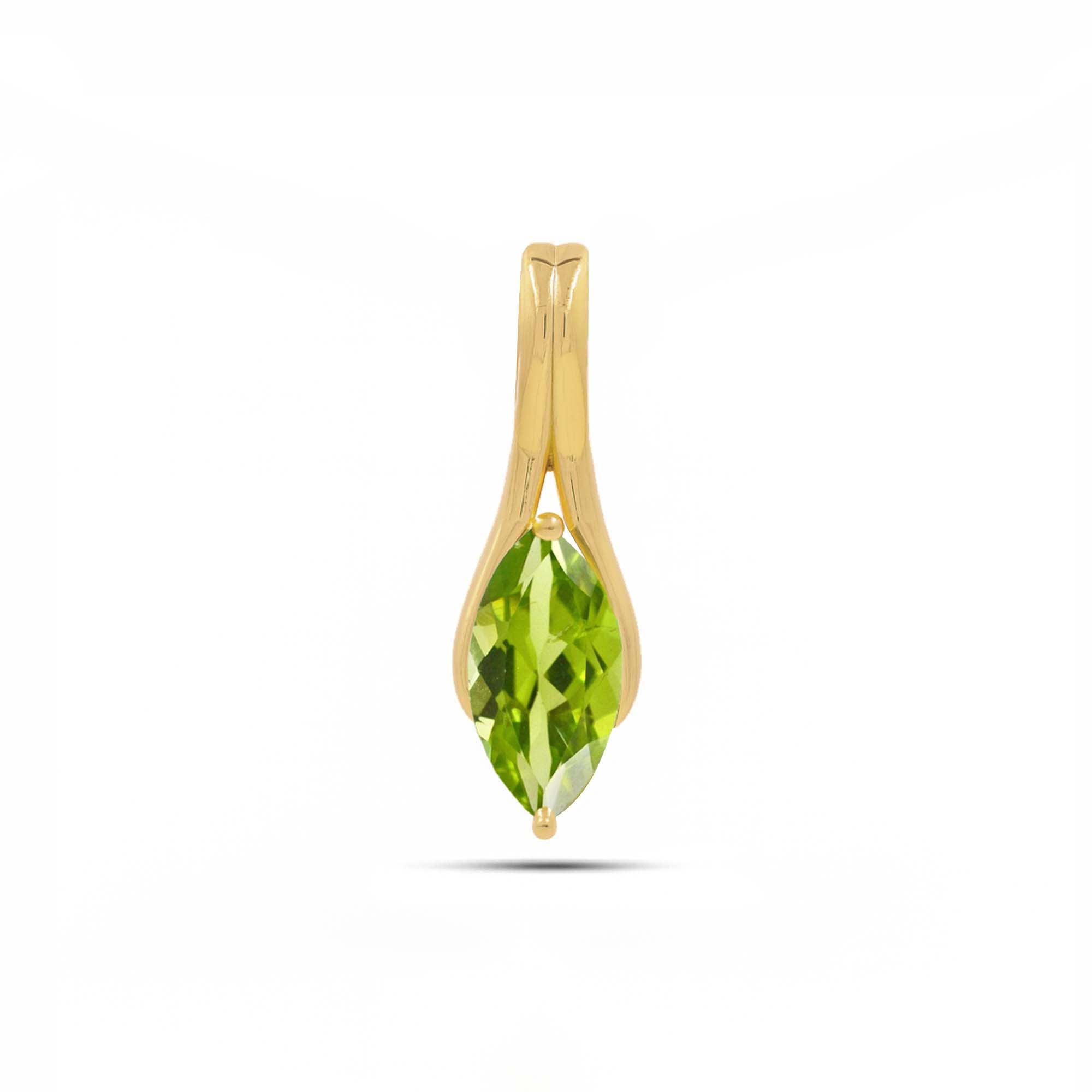 Peridot Marquise Pendant with Prong Setting