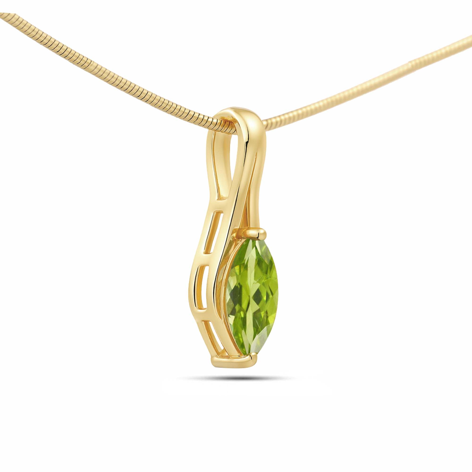 Peridot Marquise Pendant with Prong Setting