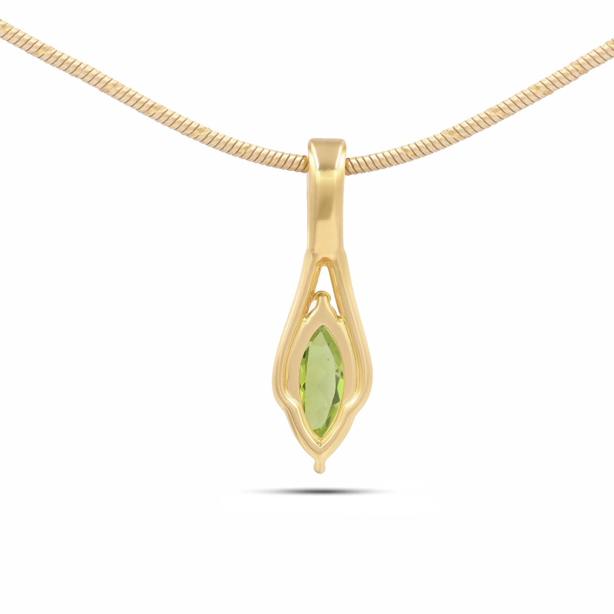 Peridot Marquise Pendant with Prong Setting