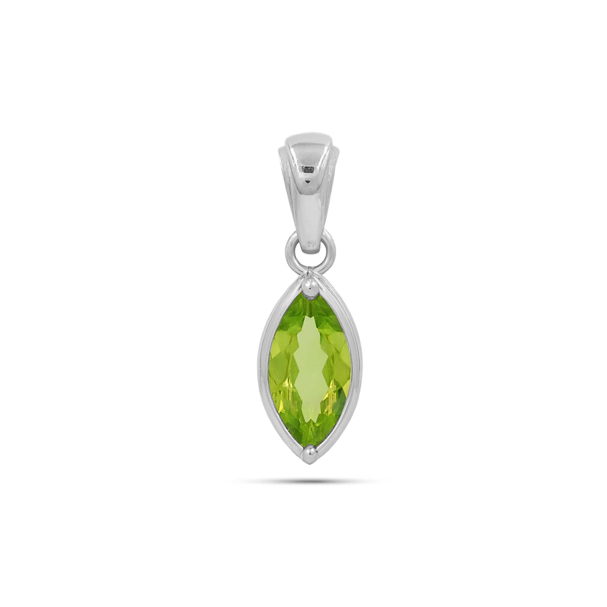 Peridot Marquise Pendant with Prong Setting