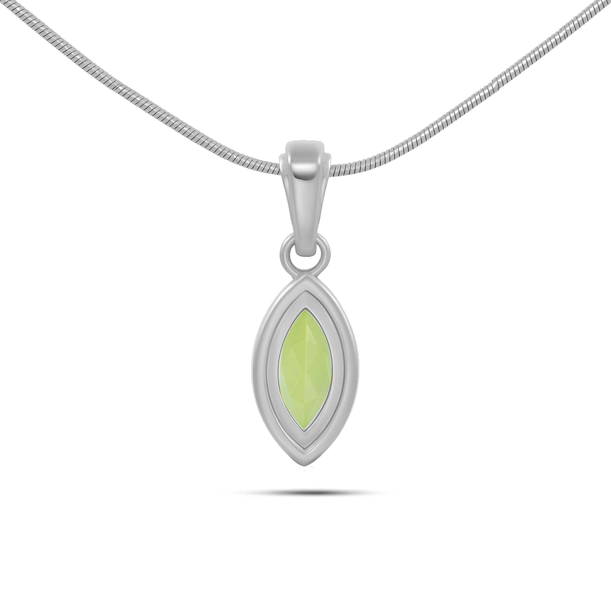 Peridot Marquise Pendant with Prong Setting