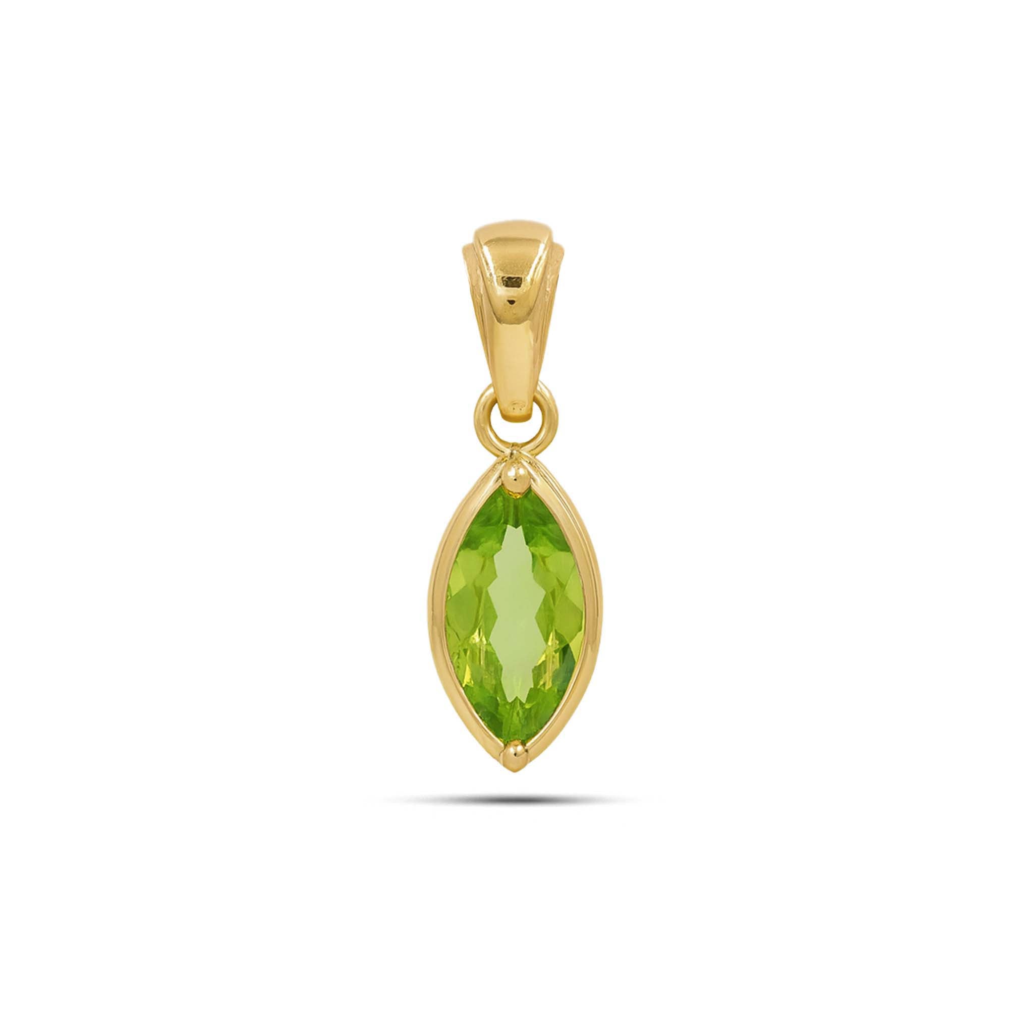 Peridot Marquise Pendant with Prong Setting