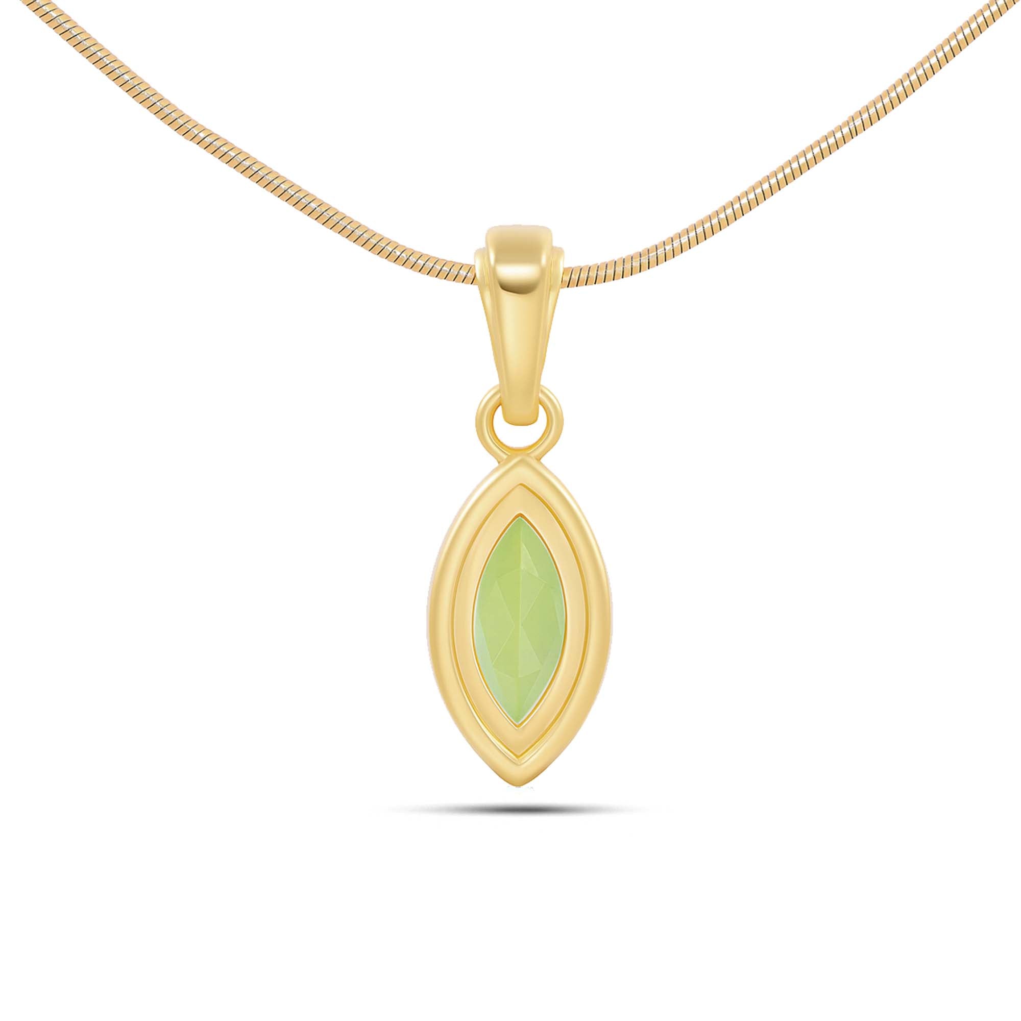 Peridot Marquise Pendant with Prong Setting