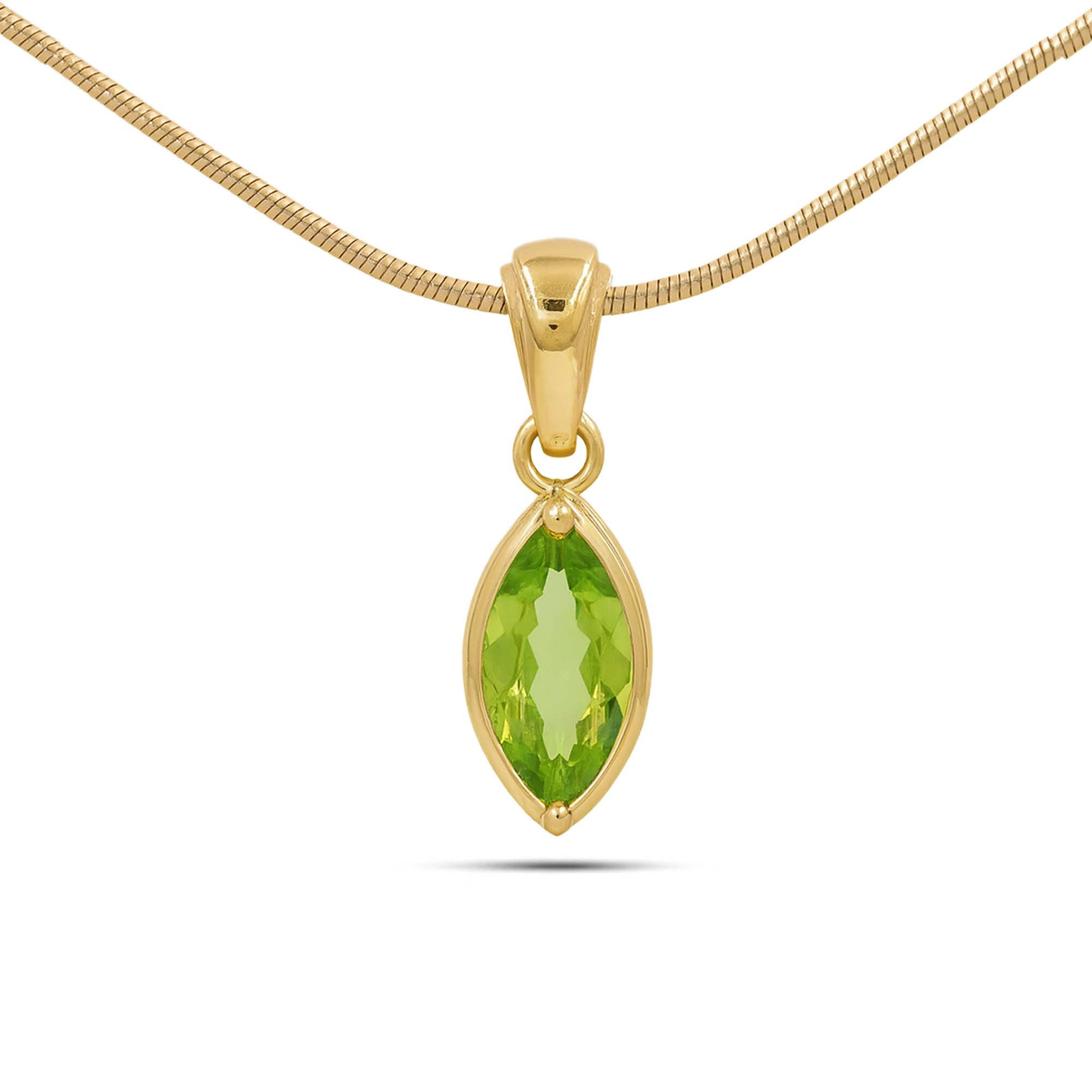 Peridot Marquise Pendant with Prong Setting