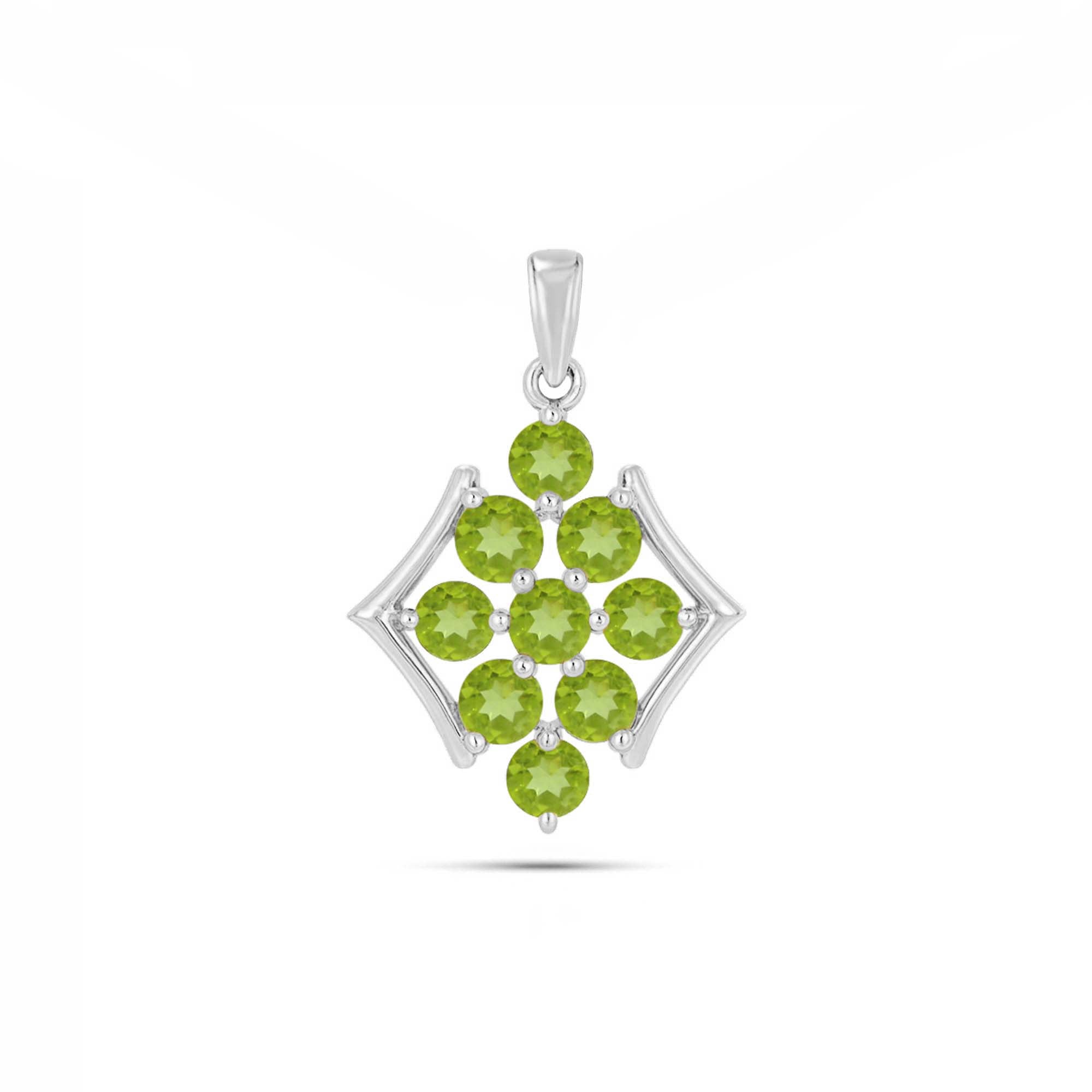 Peridot Round Pendant with Prong Setting