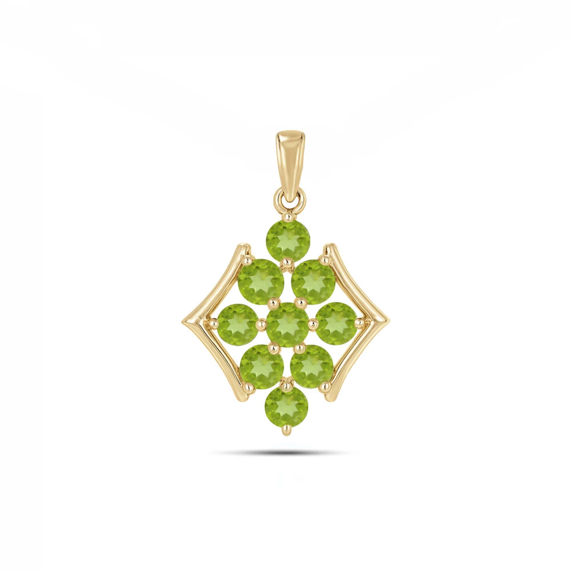 Peridot Round Pendant with Prong Setting