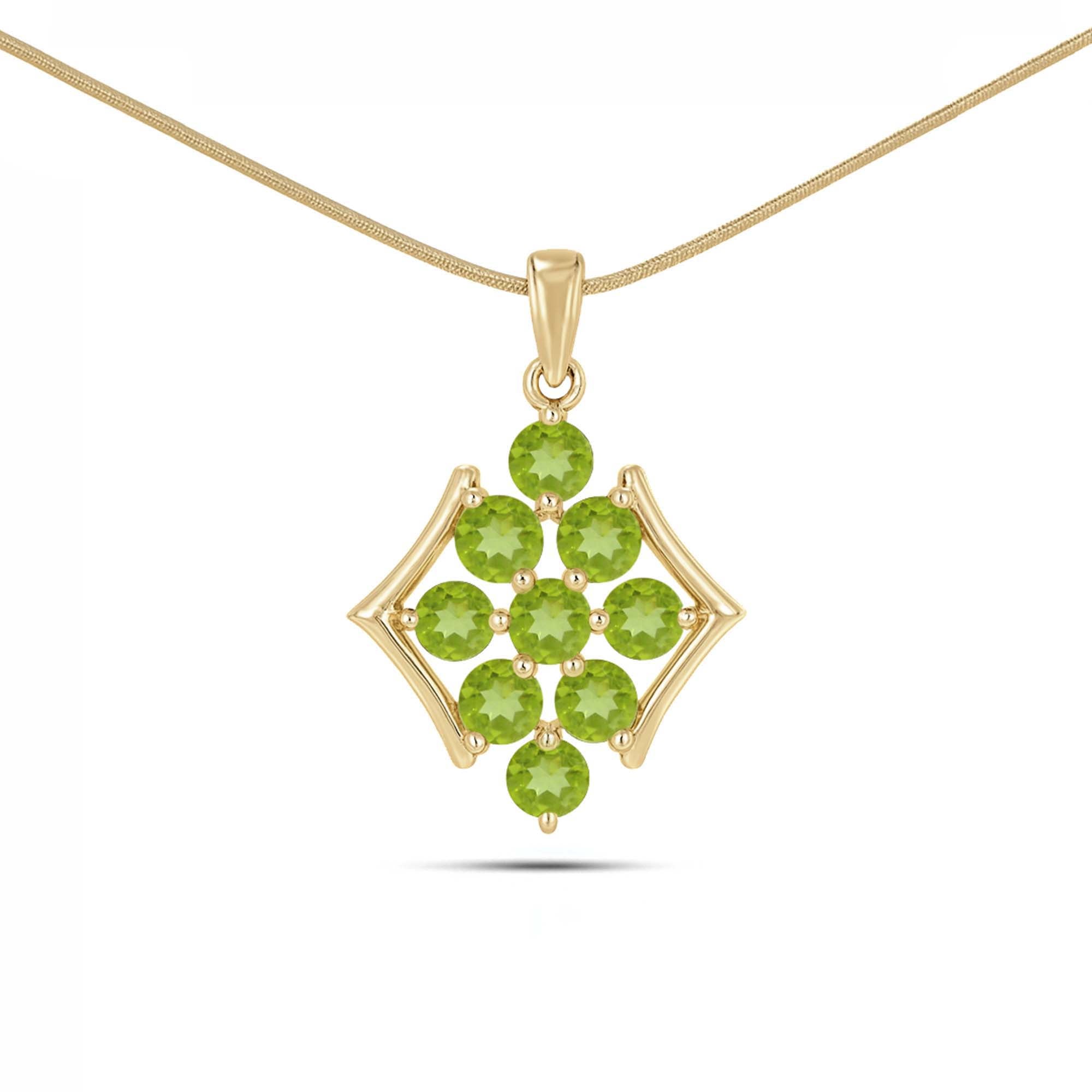 Peridot Round Pendant with Prong Setting