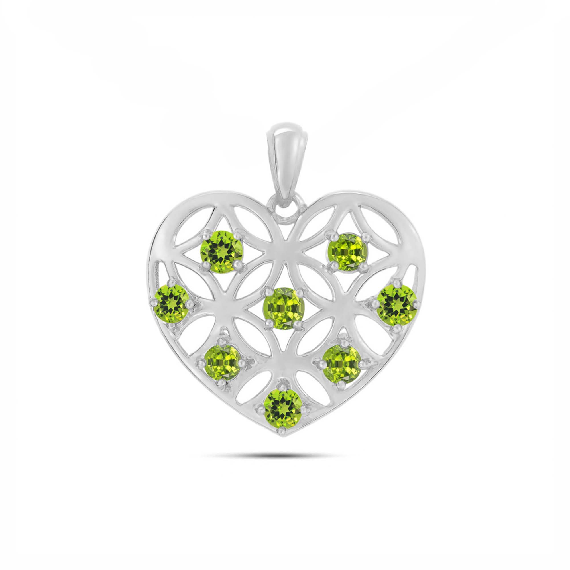 Peridot Round Pendant with Prong Setting
