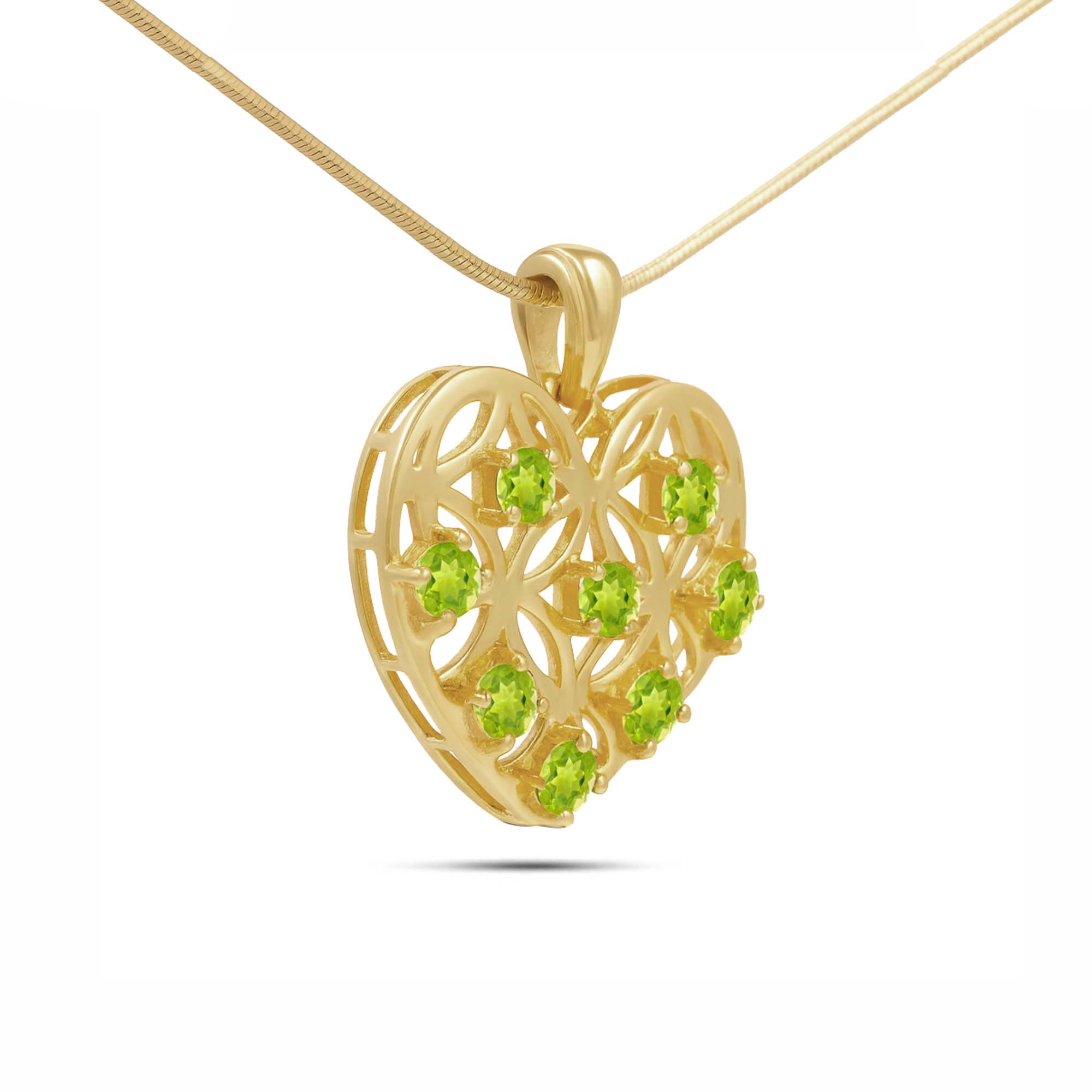 Peridot Round Pendant with Prong Setting