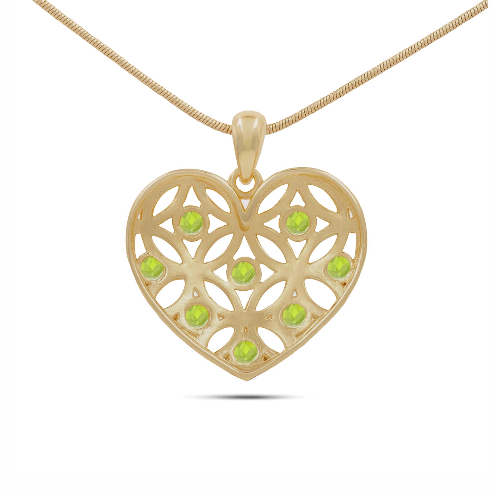 Peridot Round Pendant with Prong Setting