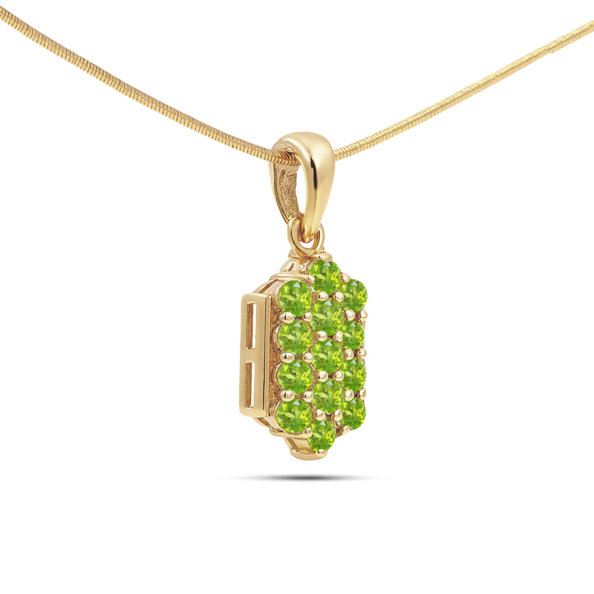 Peridot Round Pendant with Prong Setting