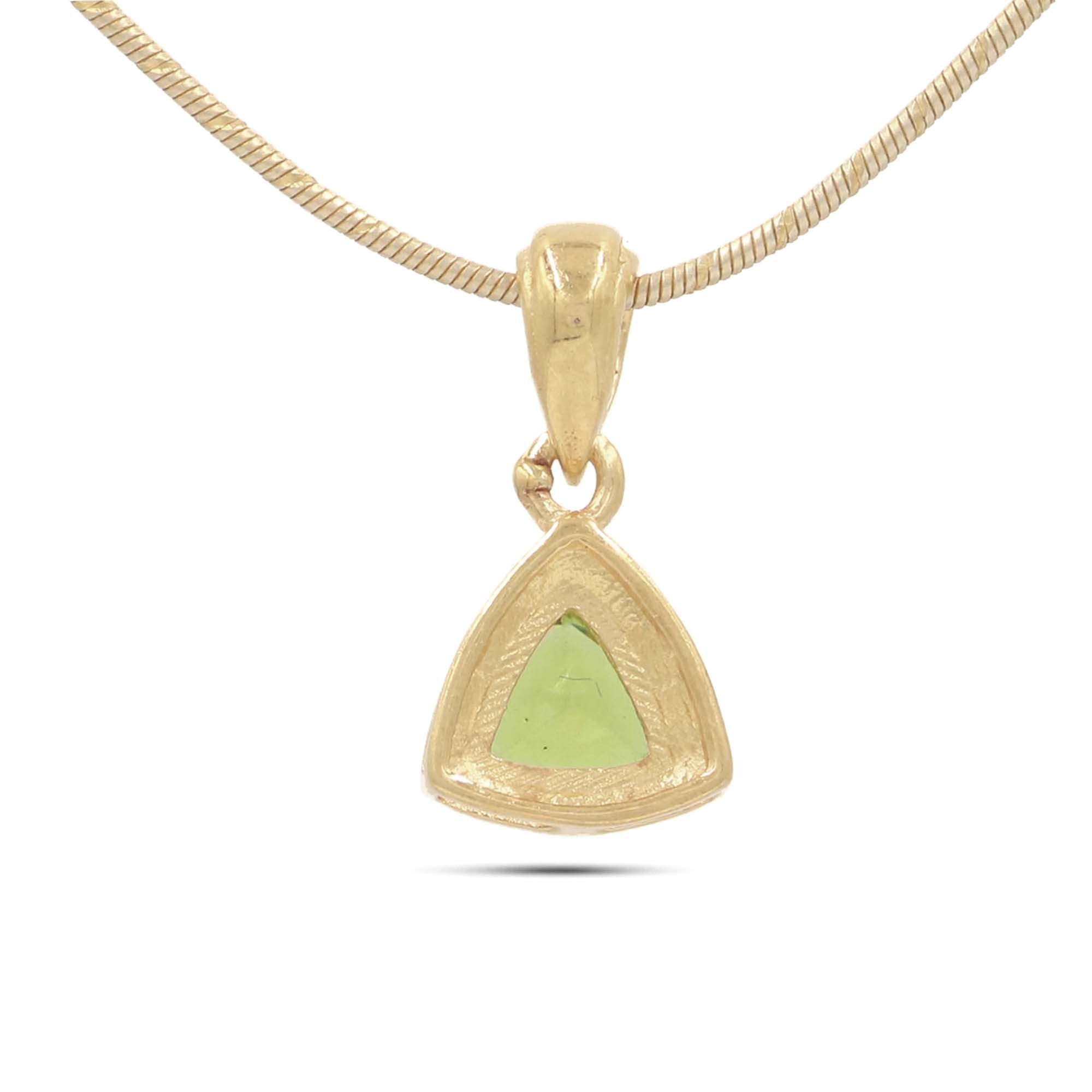 Peridot Trillion Pendant with Prong Setting