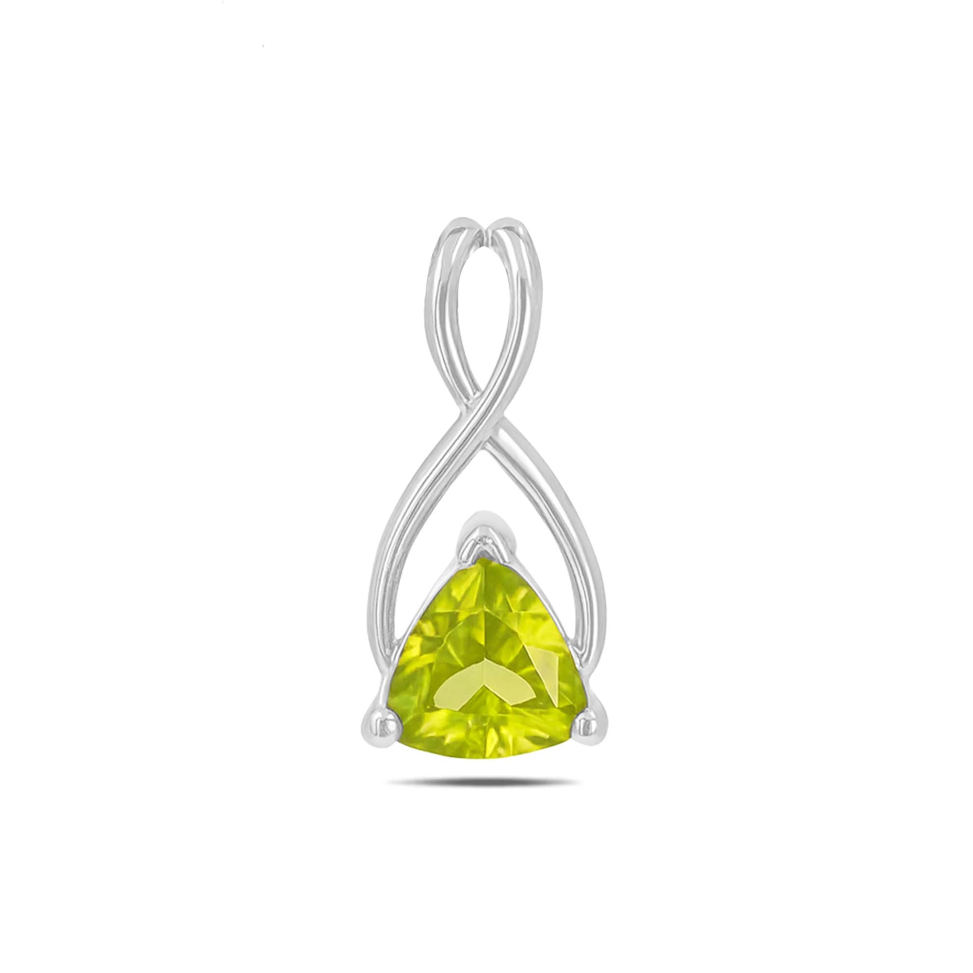 Peridot Trillion Pendant with Prong Setting