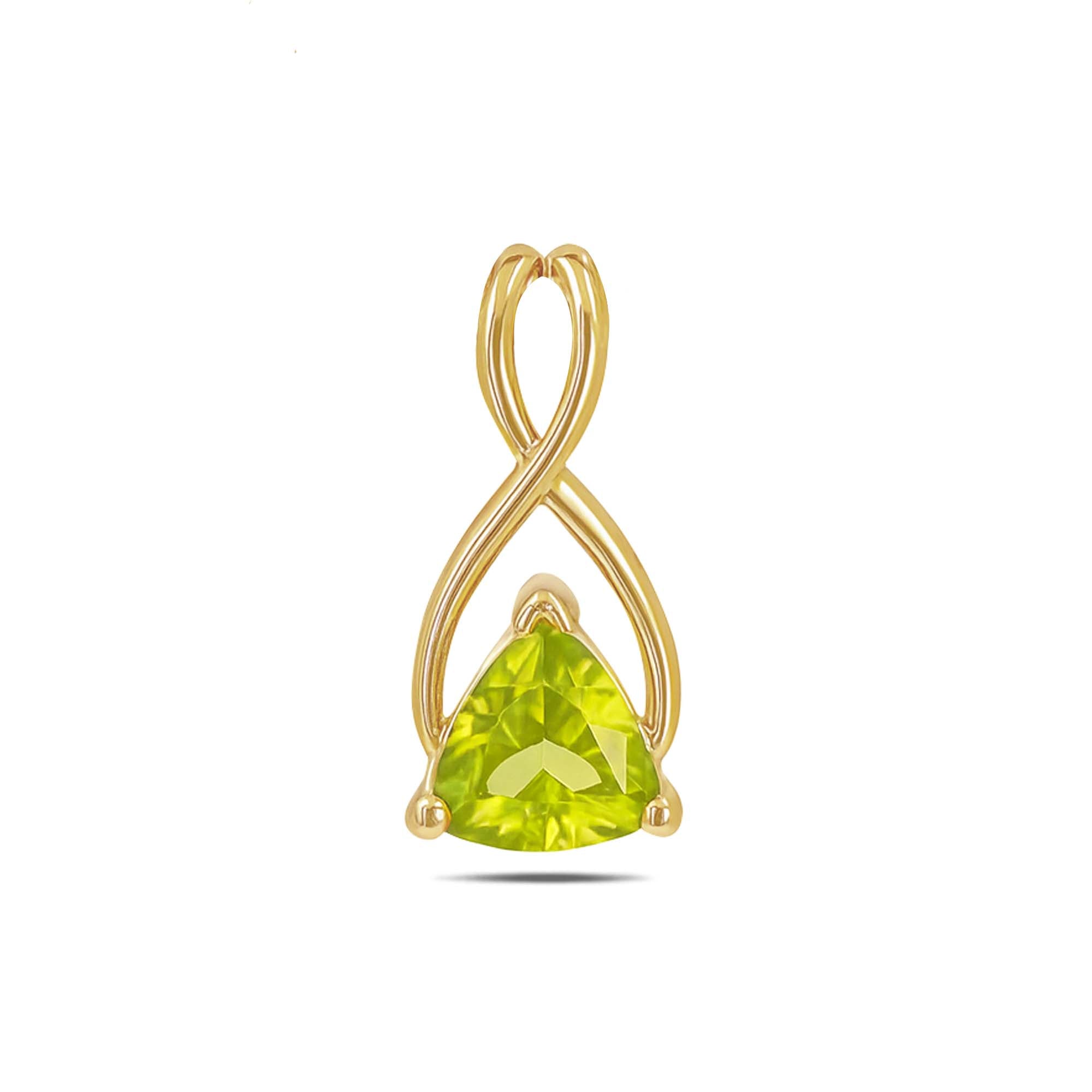 Peridot Trillion Pendant with Prong Setting