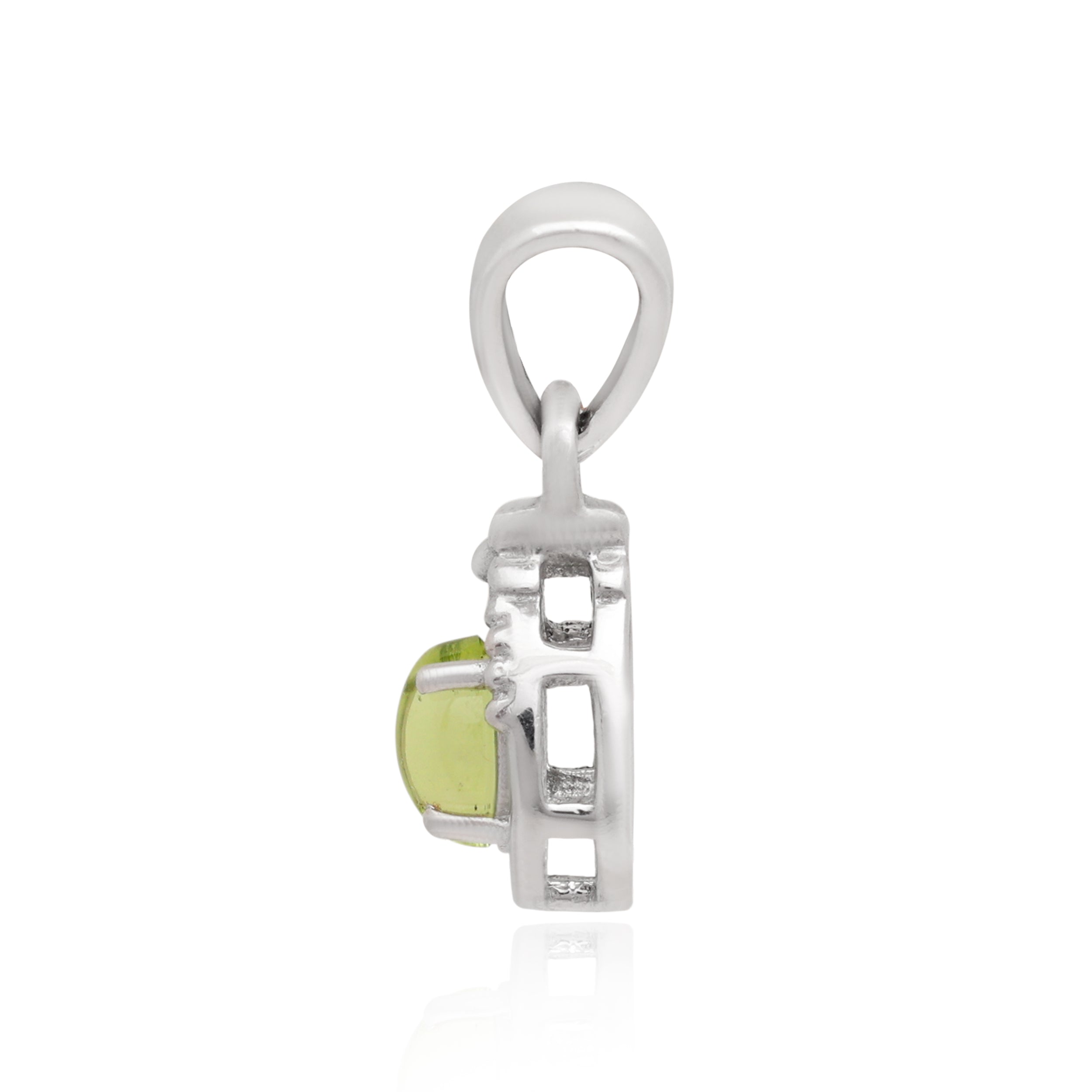 Peridot Oval Pendant with Prong Setting