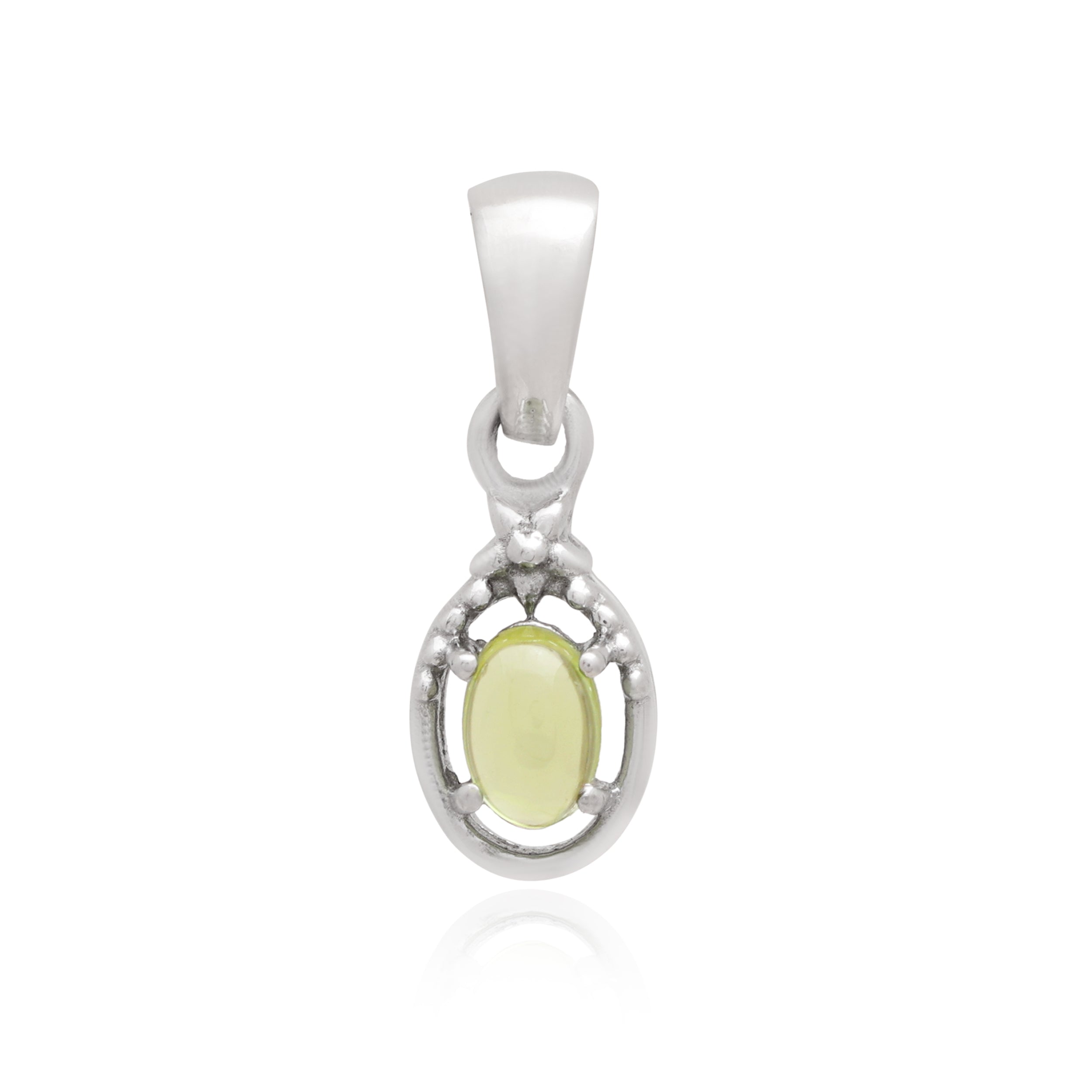 Peridot Oval Pendant with Prong Setting