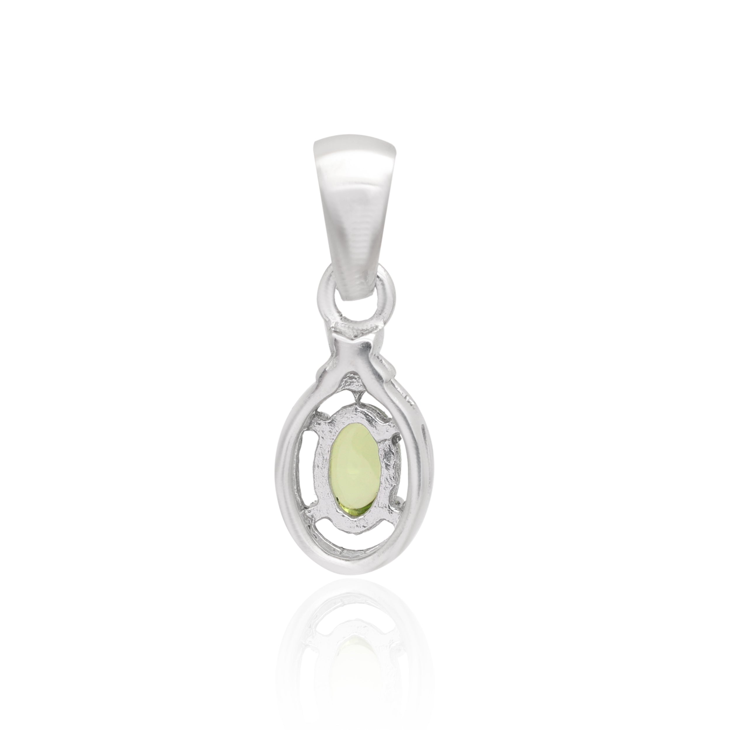 Peridot Oval Pendant with Prong Setting