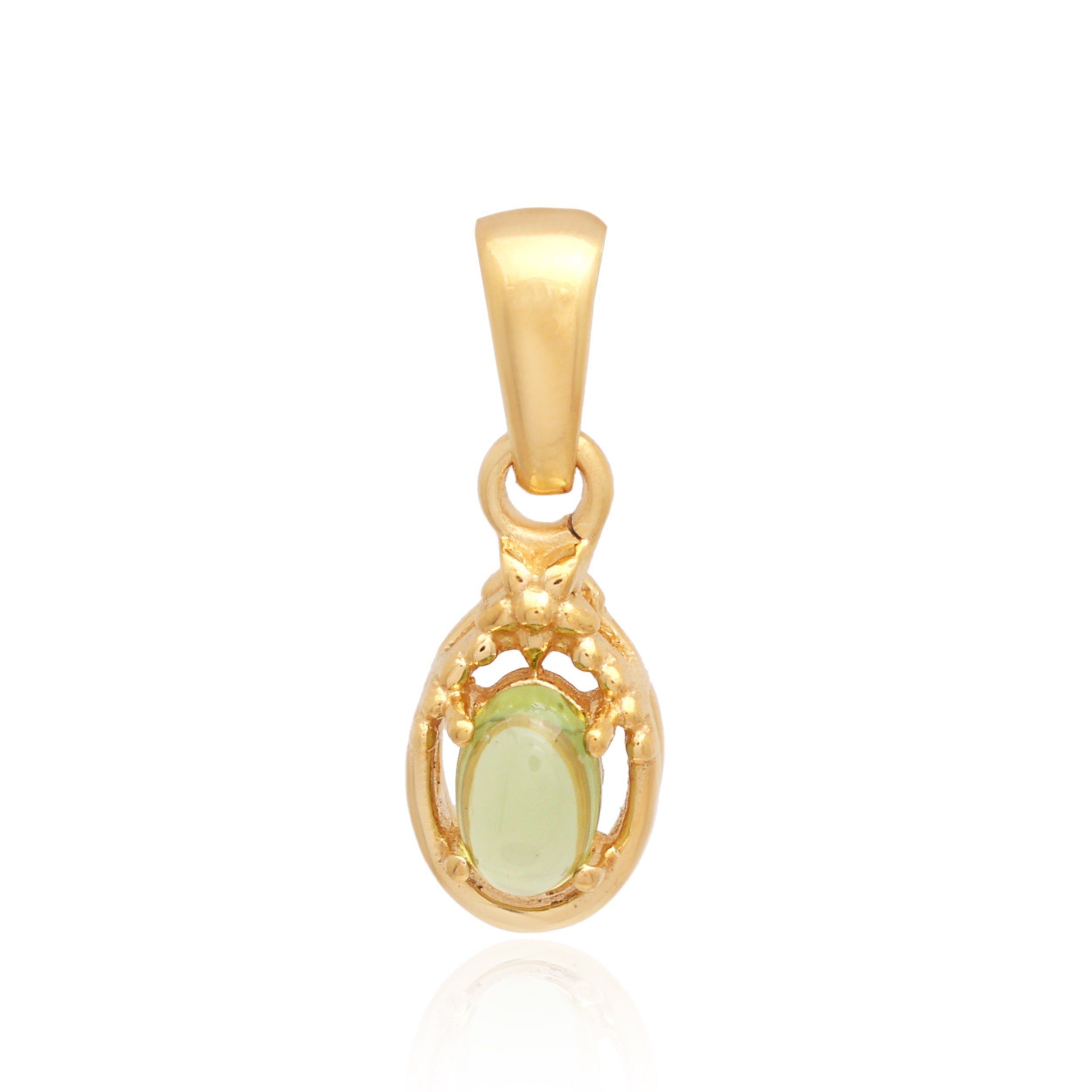 Peridot Oval Pendant with Prong Setting