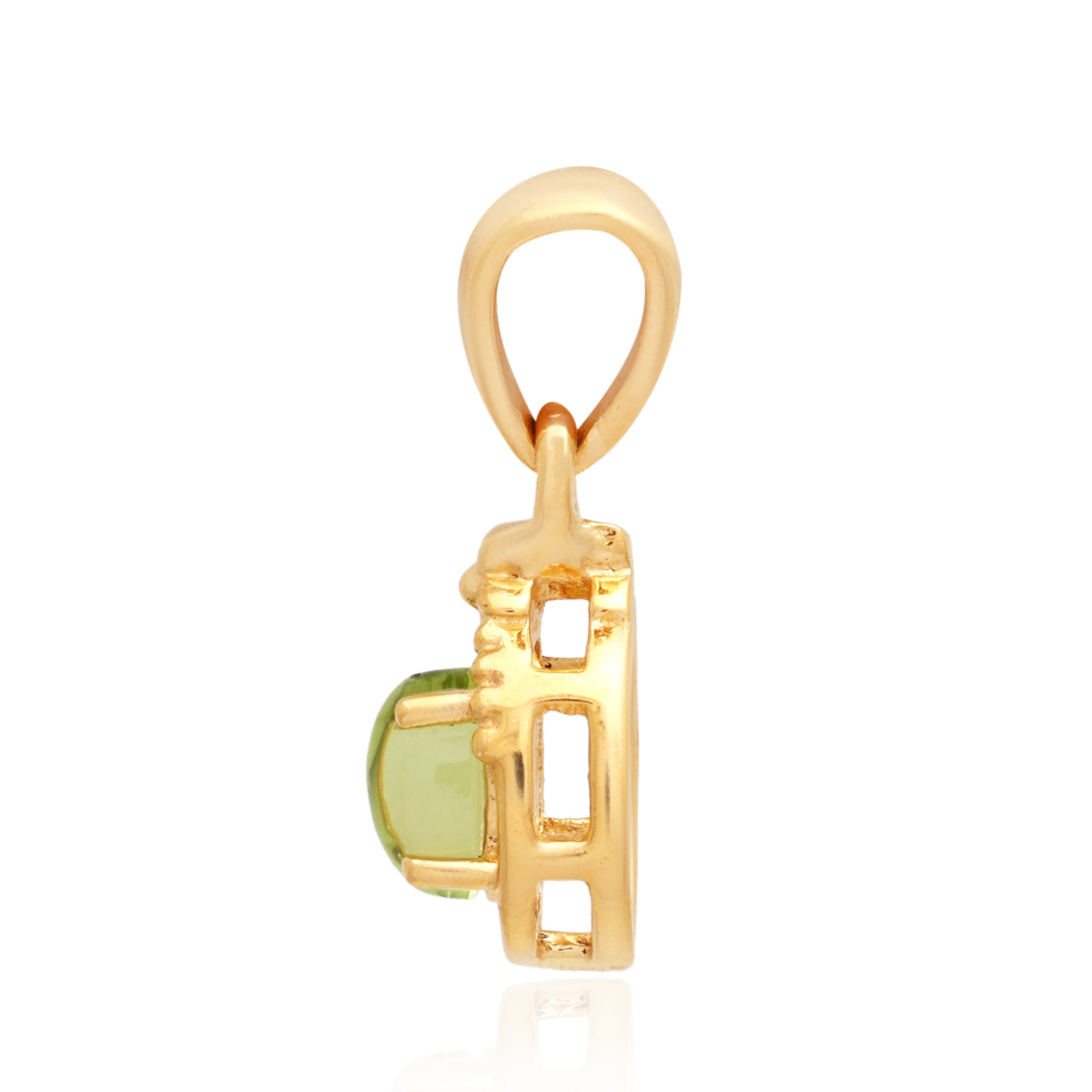 Peridot Oval Pendant with Prong Setting