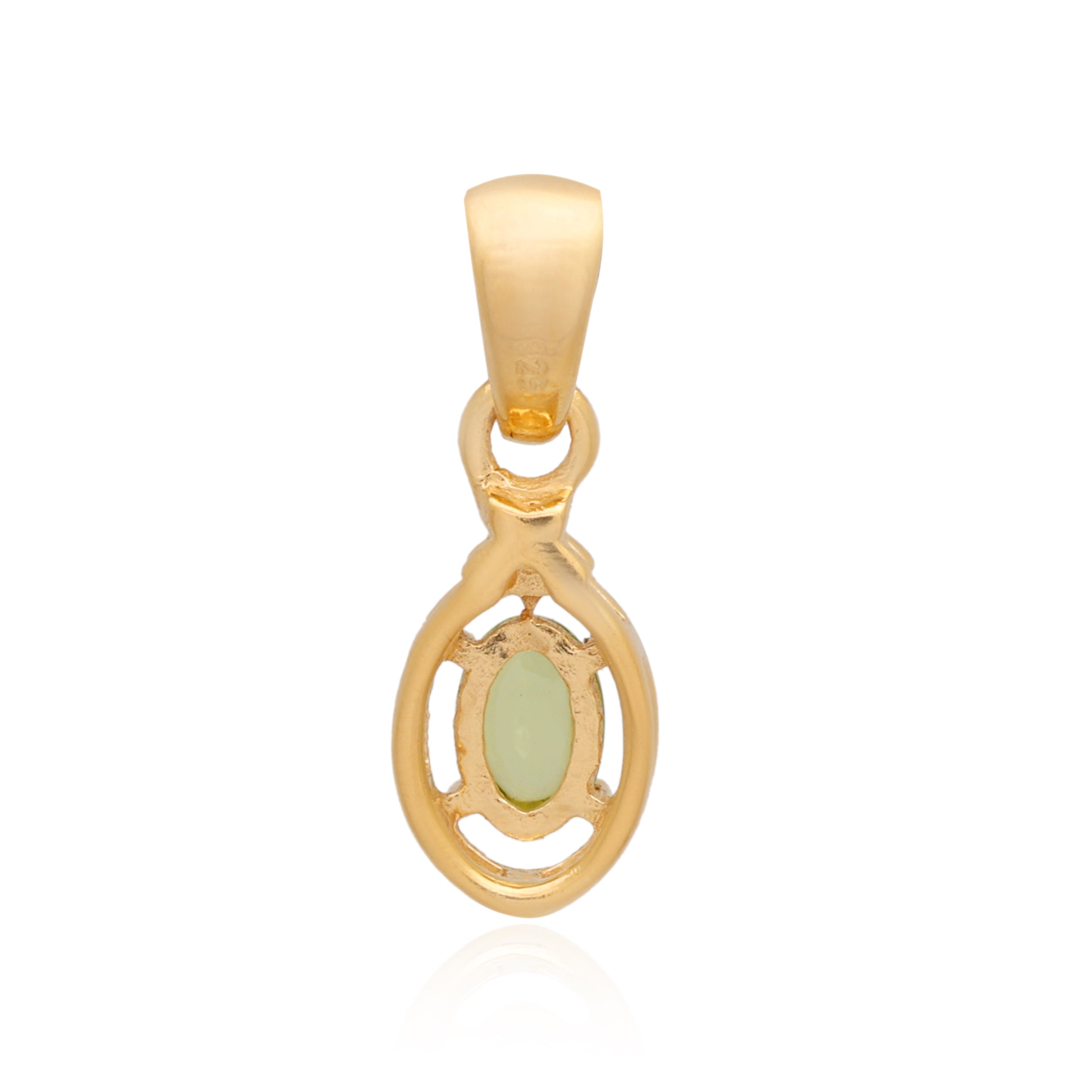 Peridot Oval Pendant with Prong Setting