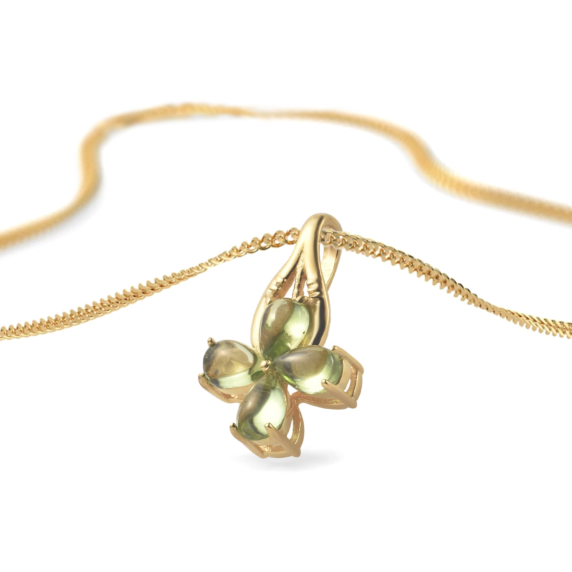 Peridot Pear Pendant with Prong Setting