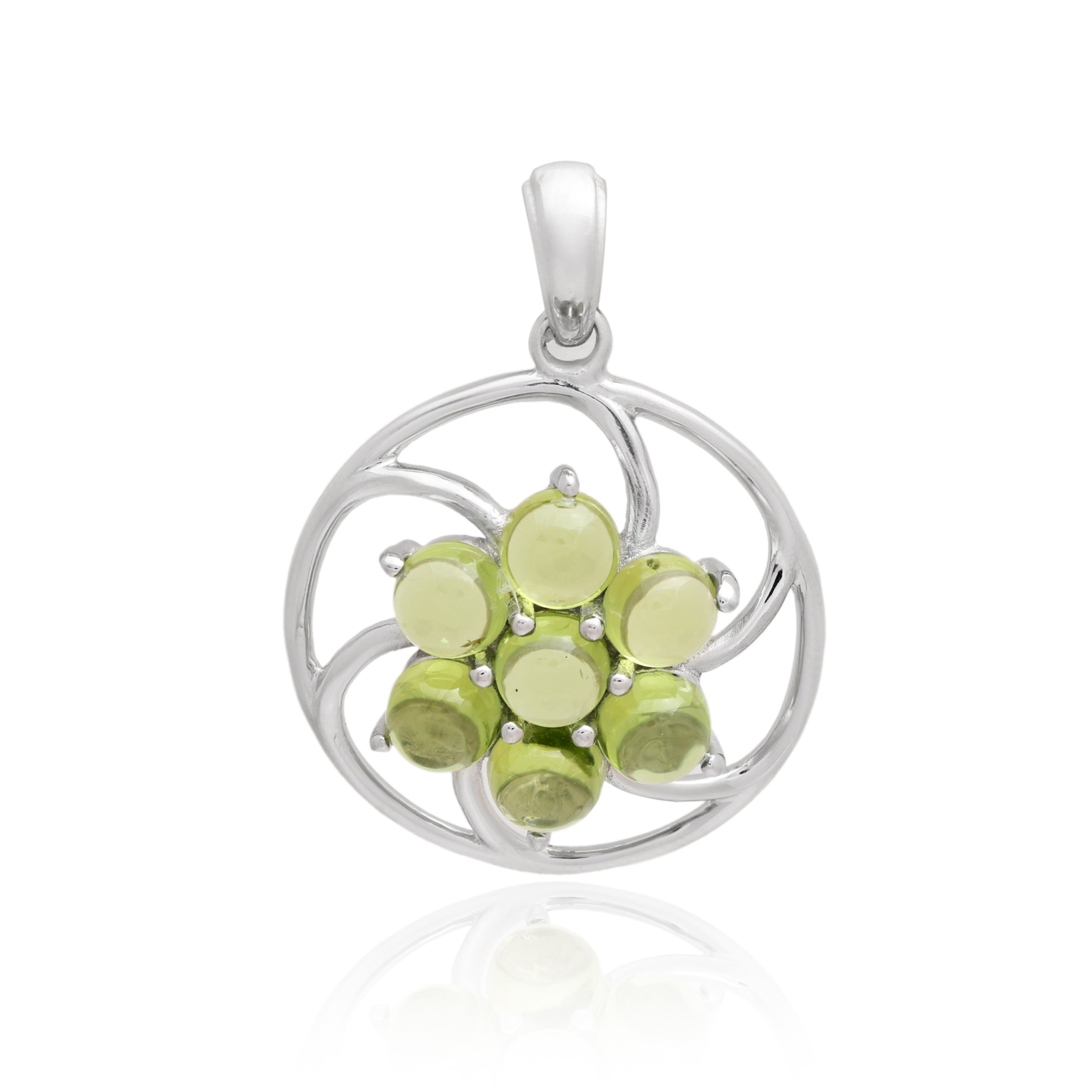 Peridot Round Pendant with Prong Setting
