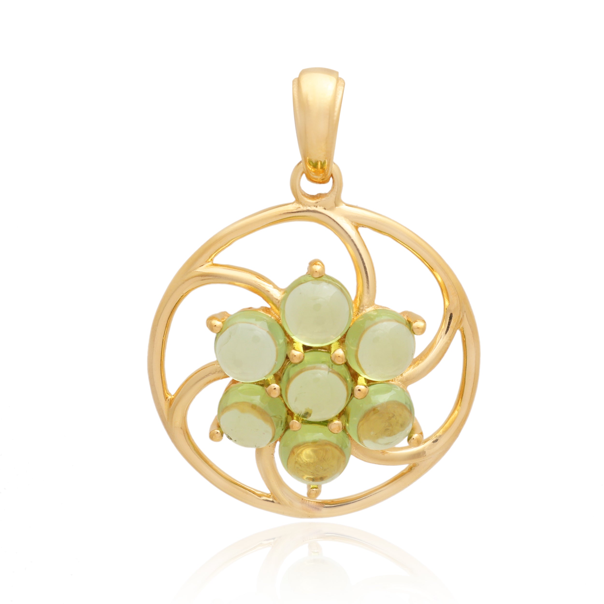Peridot Round Pendant with Prong Setting