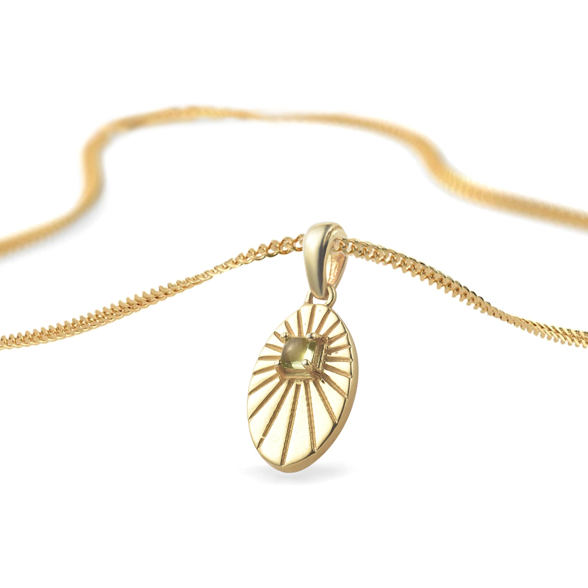 Peridot Cushion Pendant with Prong Setting