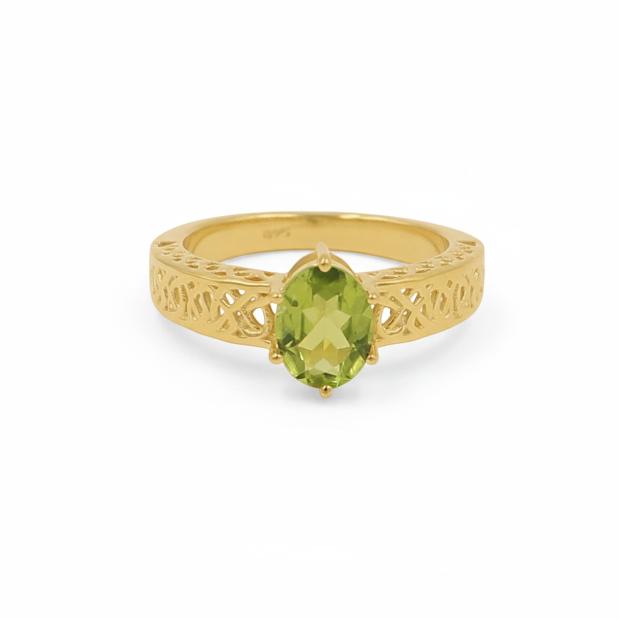 925 Silver Peridot Mughal Lattice Ring – Heritage Inspired Elegance